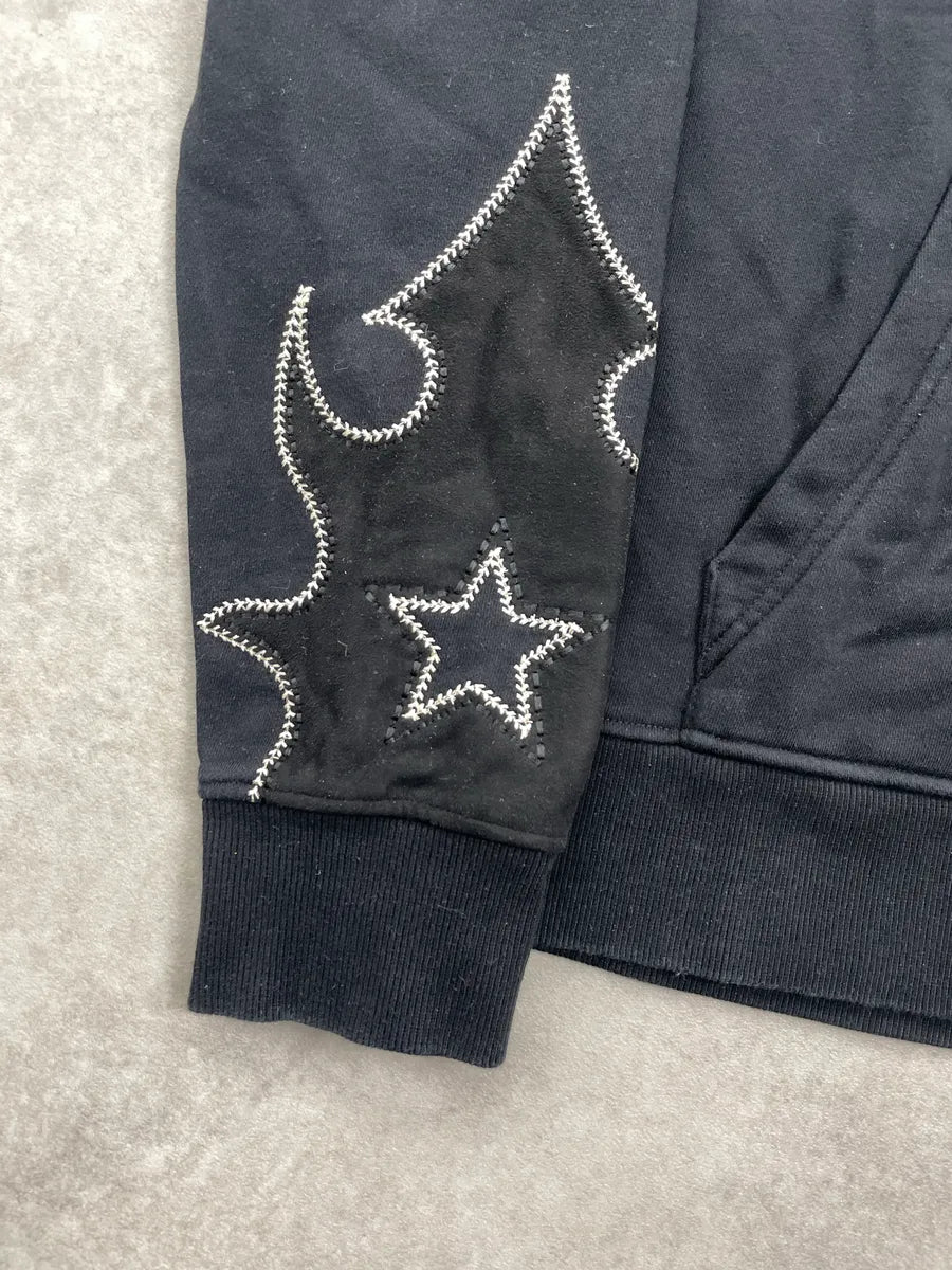 Balmain Black Western Star Embroidered Hoodie DZSjlHMq 4