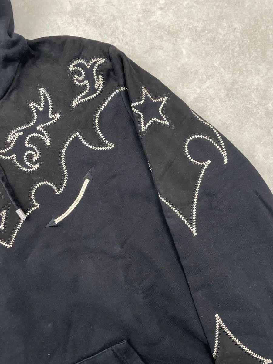 Balmain Black Western Star Embroidered Hoodie DZSjlHMq 6