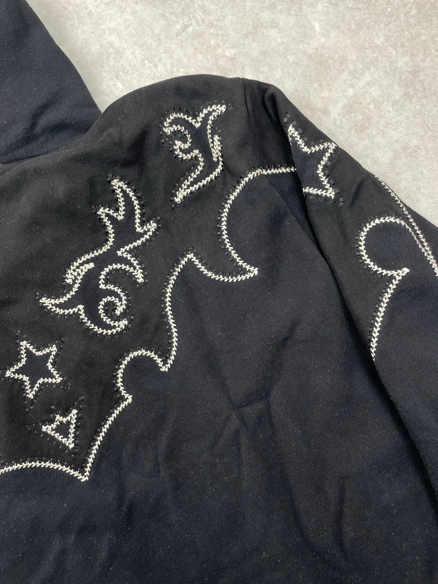 Balmain Black Western Star Embroidered Hoodie DZSjlHMq 7