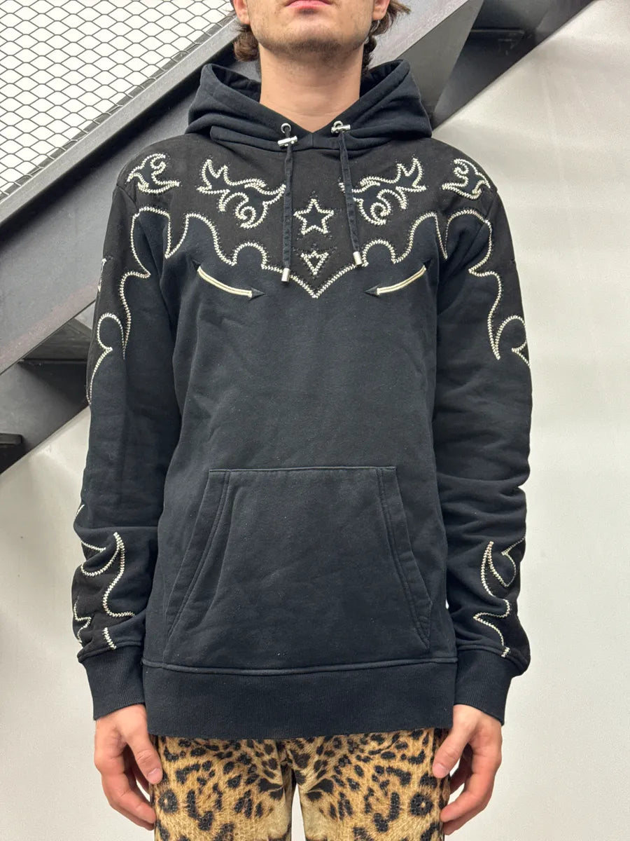 Balmain Black Western Star Embroidered Hoodie DZSjlHMq 1