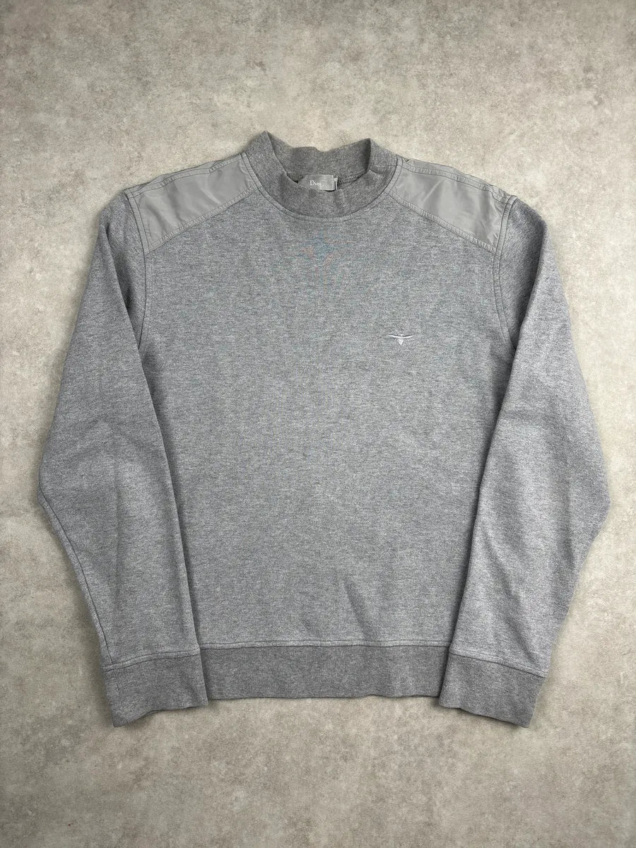 2000s Dior Grey Bee Embroidered Contrast Shoulder Sweater DaVJNATb 0