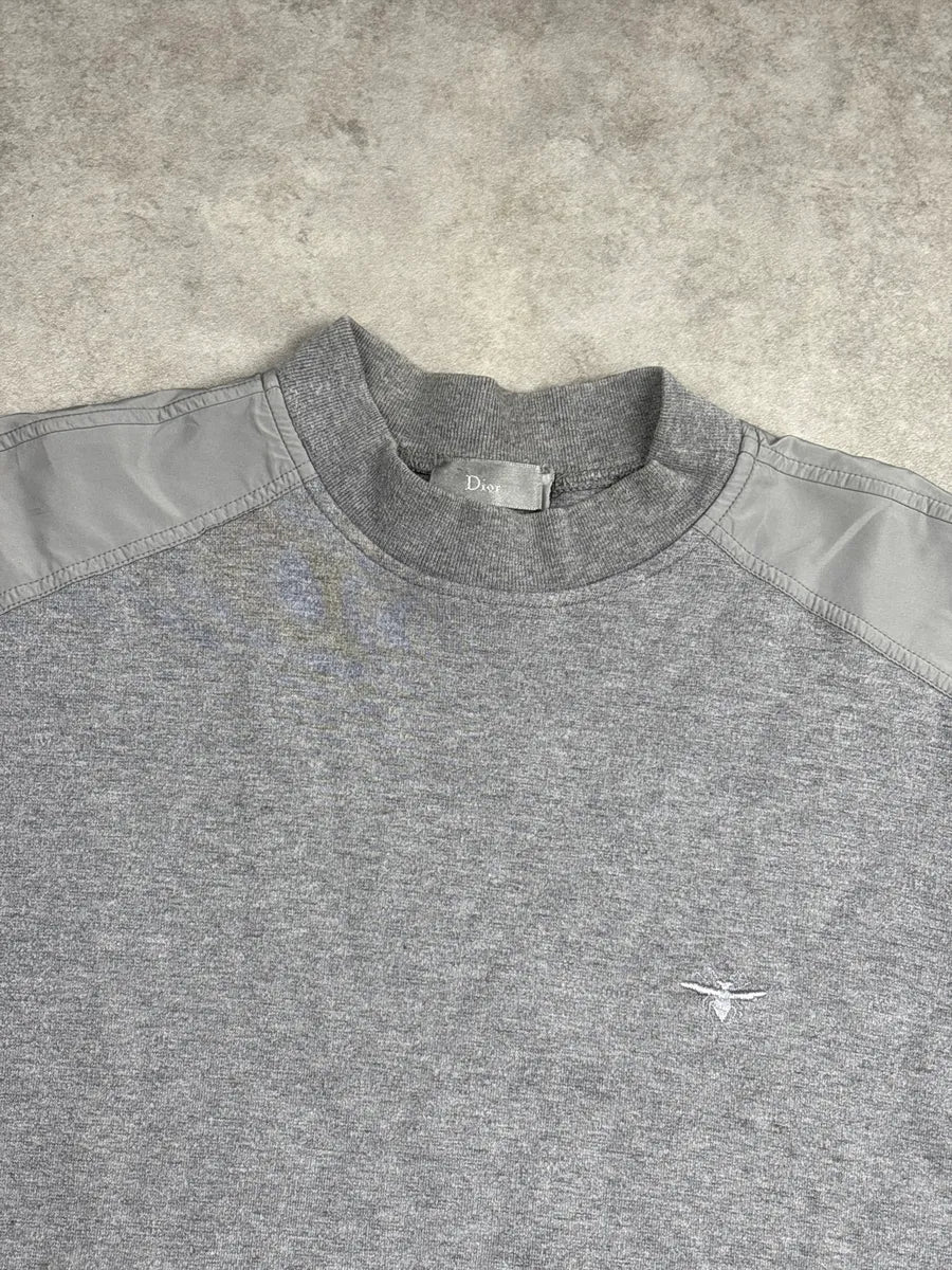 2000s Dior Grey Bee Embroidered Contrast Shoulder Sweater DaVJNATb 4