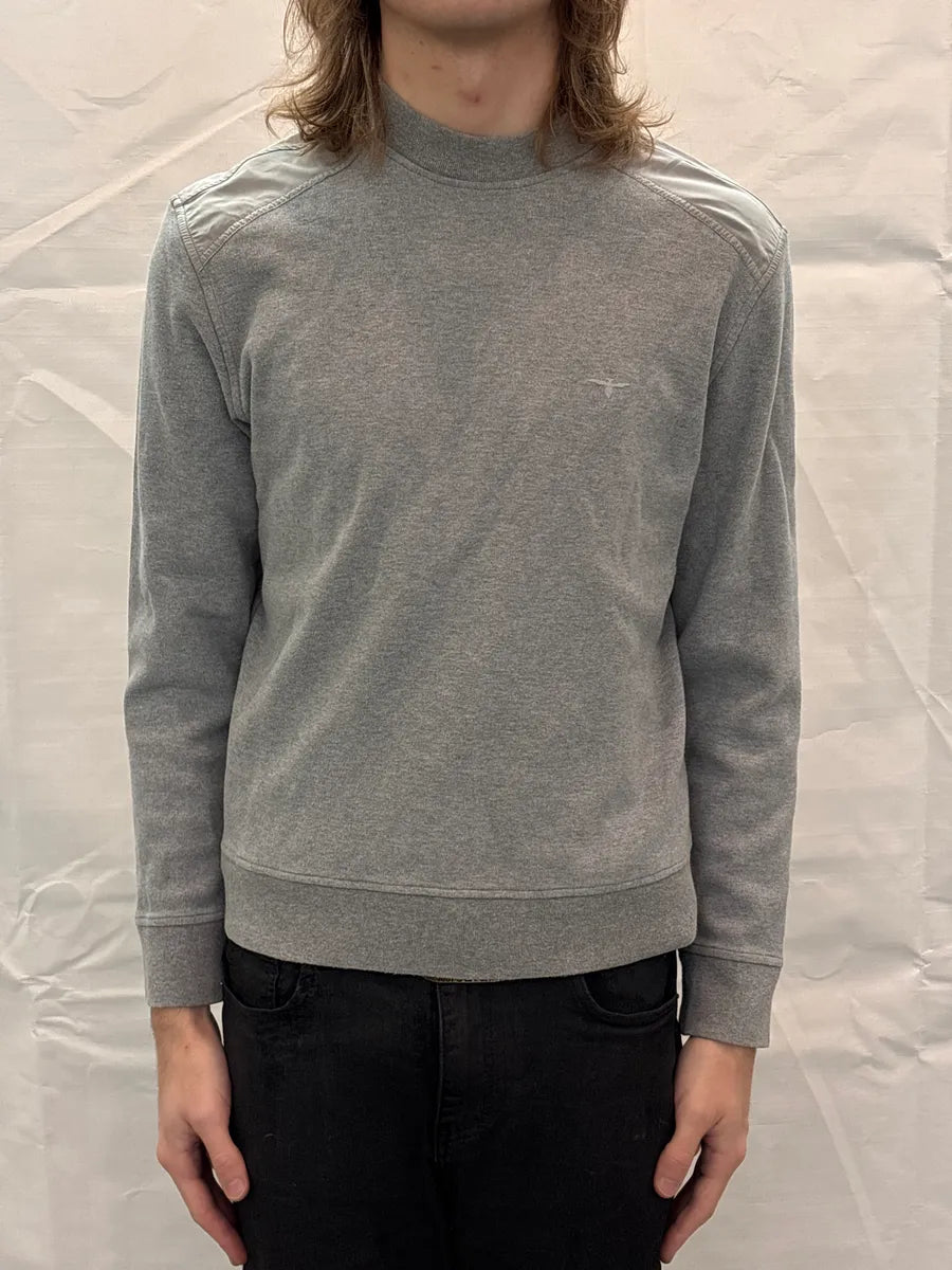 2000s Dior Grey Bee Embroidered Contrast Shoulder Sweater DaVJNATb 1