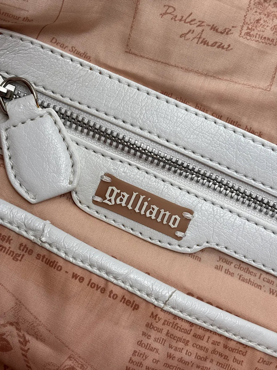 SS2013 Galliano Dark Indigo Newspaper Print Chain Shoulder Bag DcGpGpHg 21