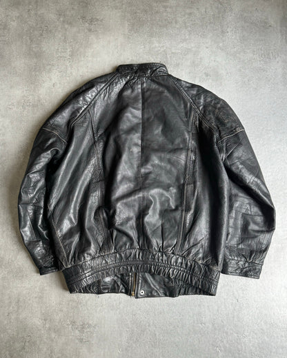 1980s Yves Saint Laurent Black Leather Jacket (M) - 4