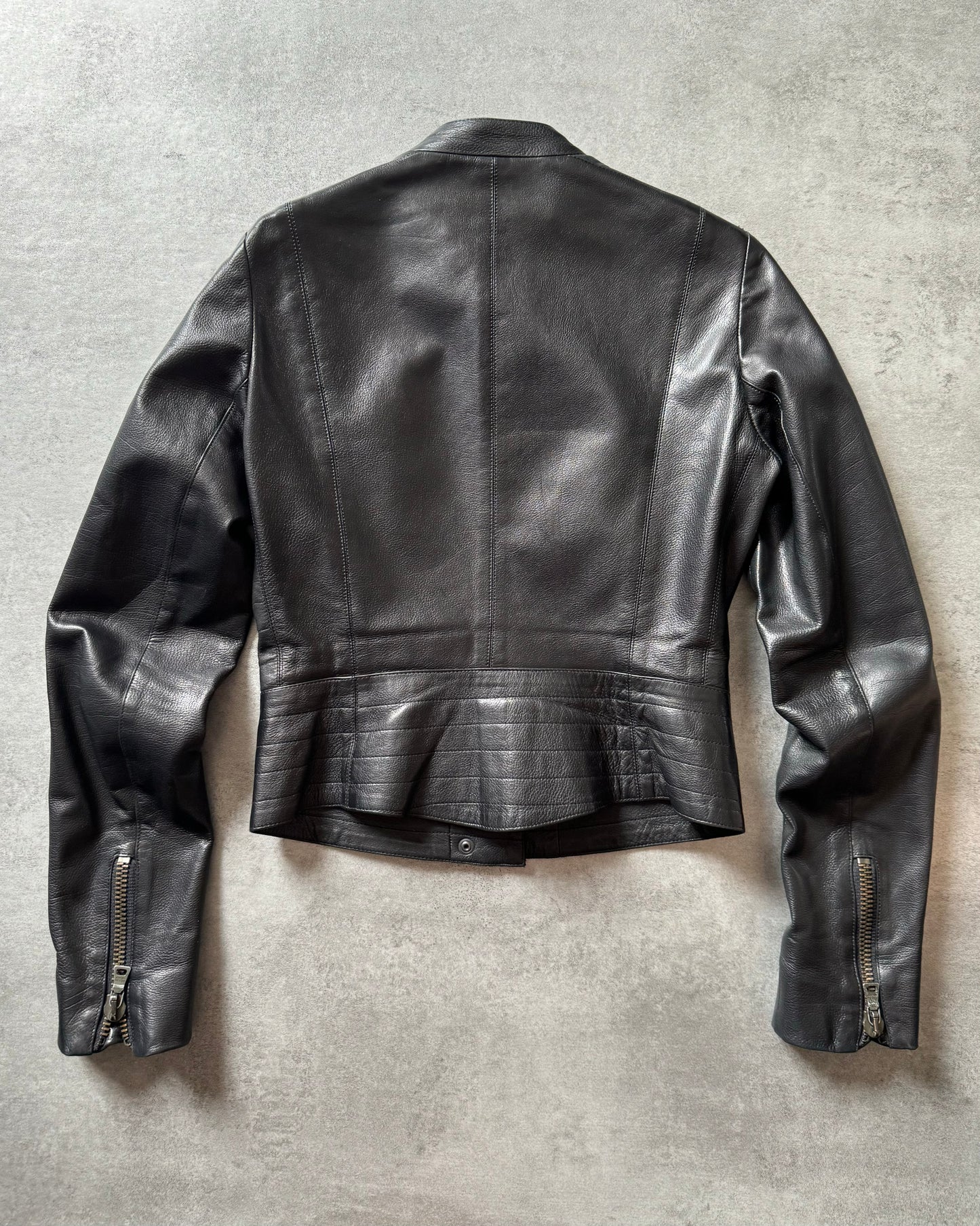 Prada Premium Black Biker Leather Jacket  (S) - 8