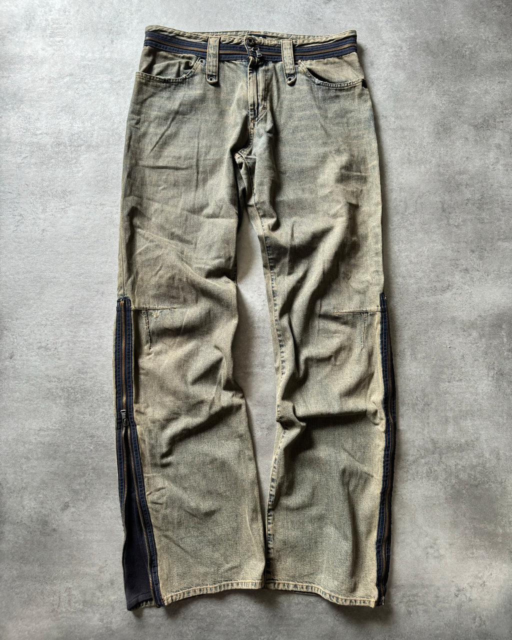 AW2003 Dolce & Gabbana Multi Zips Blue Denim Jeans (M) - 7