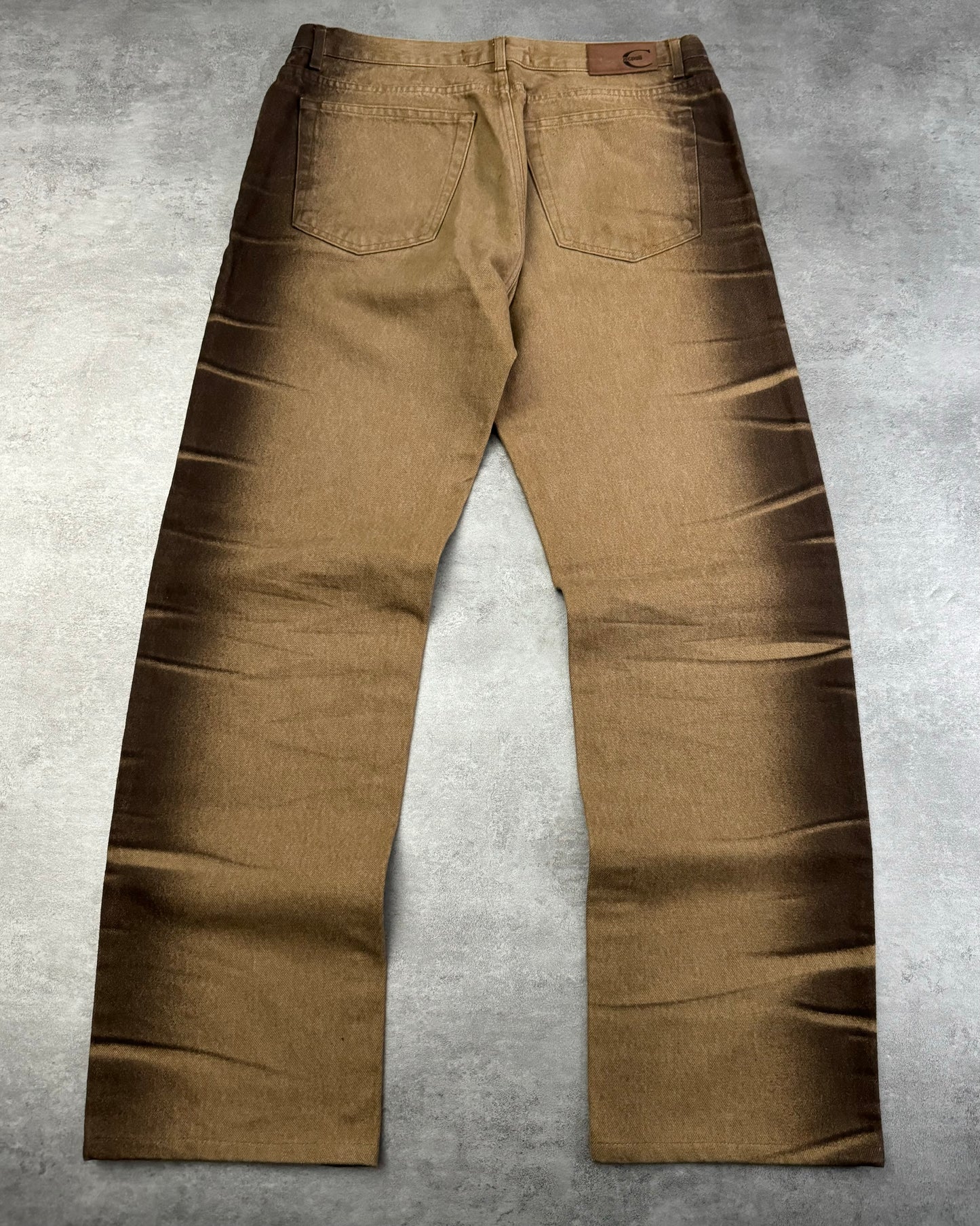 2000s Cavalli Sand Neutral Tern Effect Pants (M/L) - 2