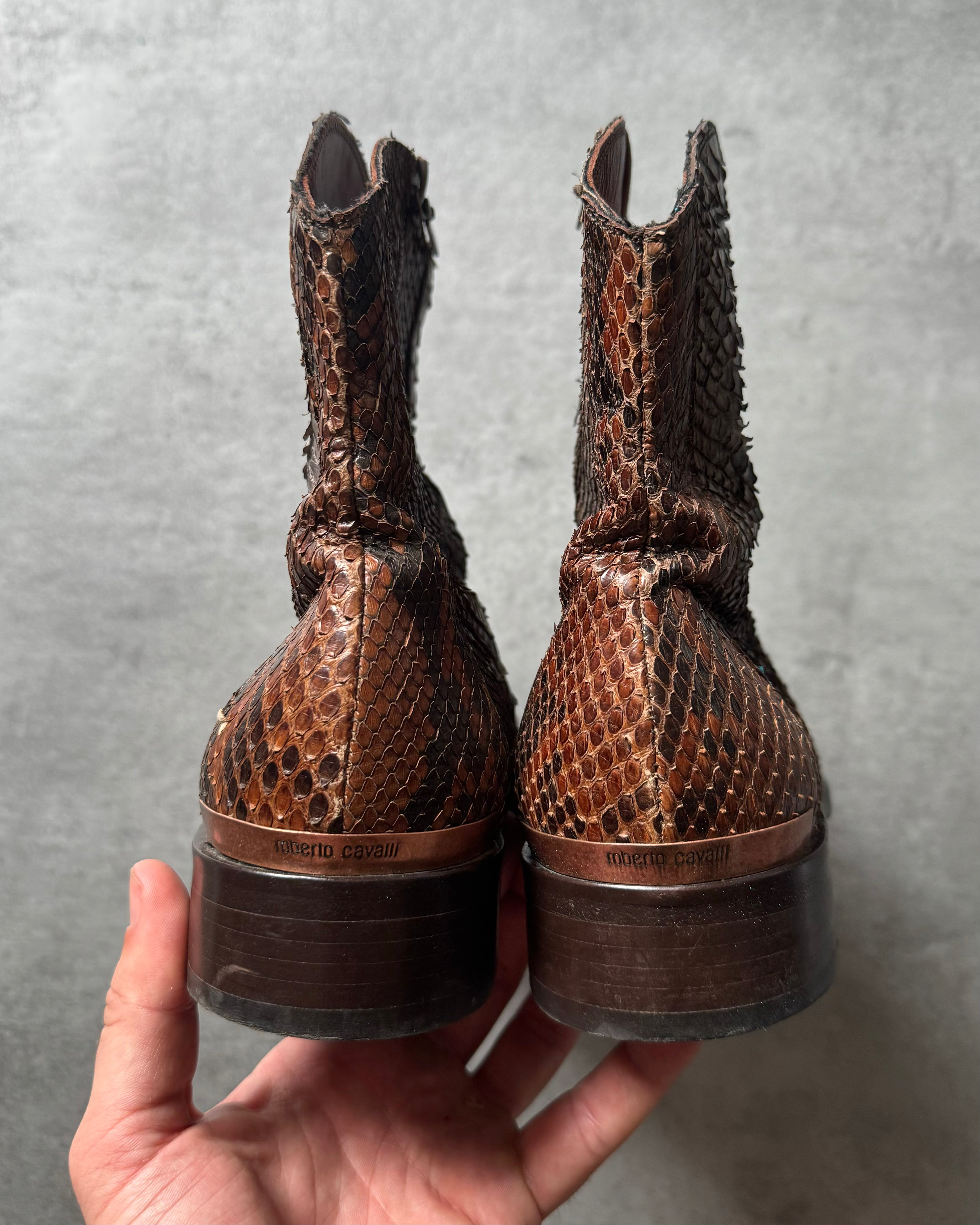 AW2003 Roberto Cavalli Python Leather Cow-Boy Boots  (42) - 6