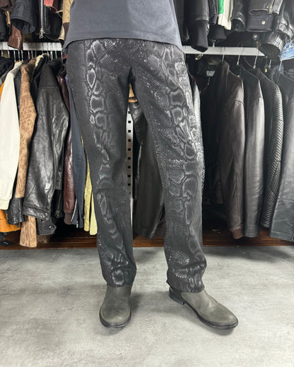 AW1999 Roberto Cavalli Black Serpent Python Pants (M) - 2