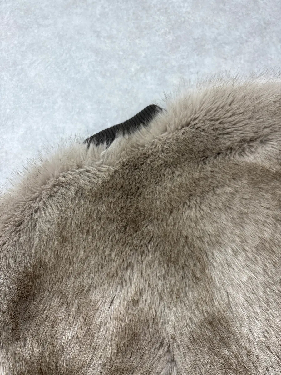 2010s Helmut Lang Olive Faux Fur Panel Bomber Jacket DuGPqGUA 8