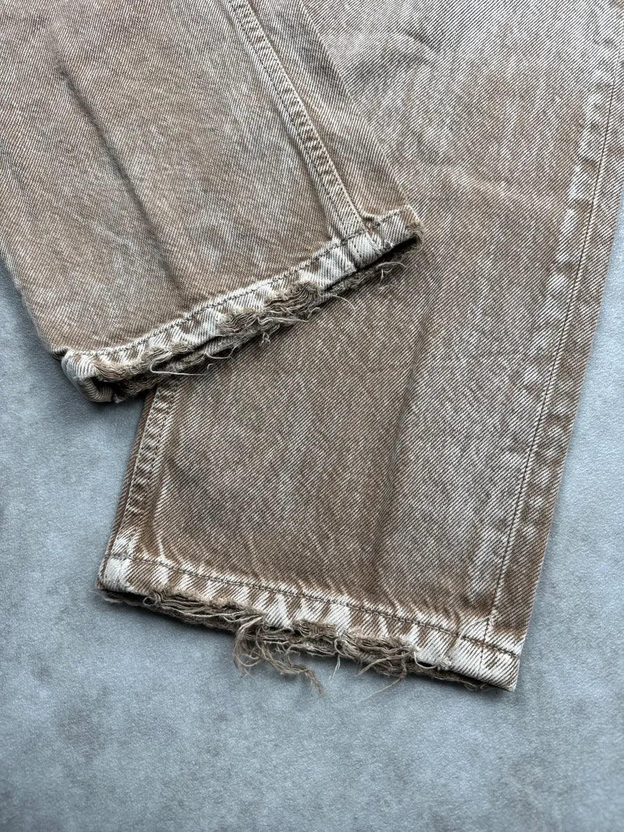 Diesel Sand Beige & Brown Faded Denim Distressed Bleached Jeans DvVyQQUa 10