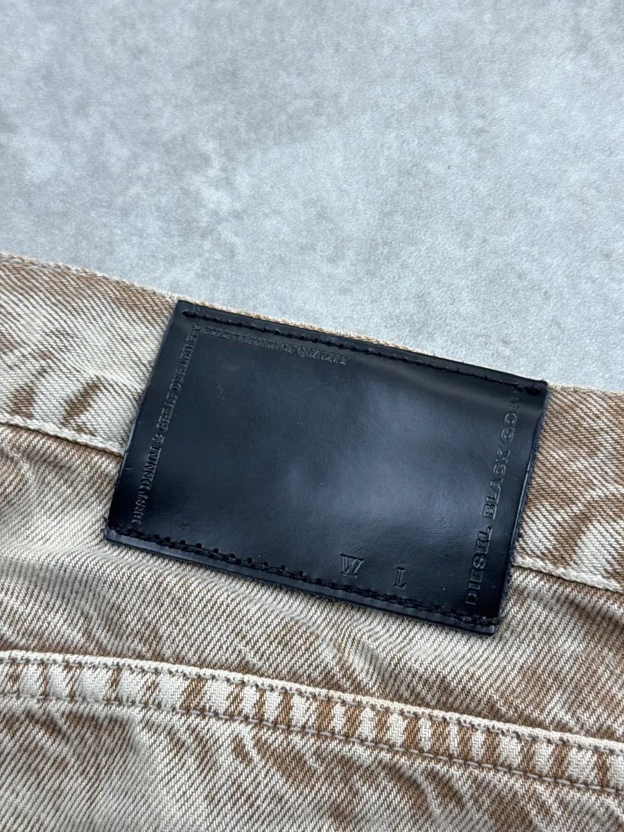 Diesel Sand Beige & Brown Faded Denim Distressed Bleached Jeans DvVyQQUa 11