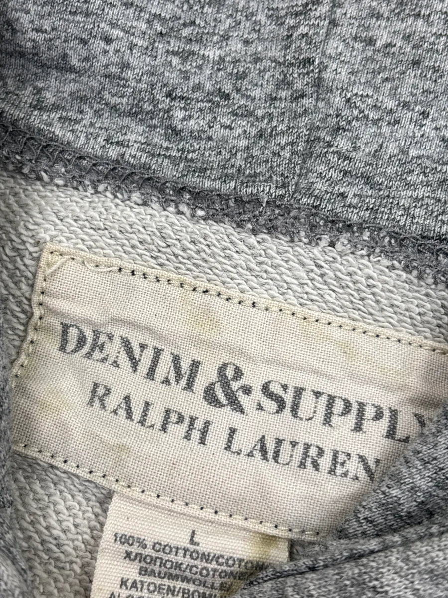 2010s Ralph Lauren Denim & Supply Grey American Flag Zip-Up Hoodie DxlUszAo 9