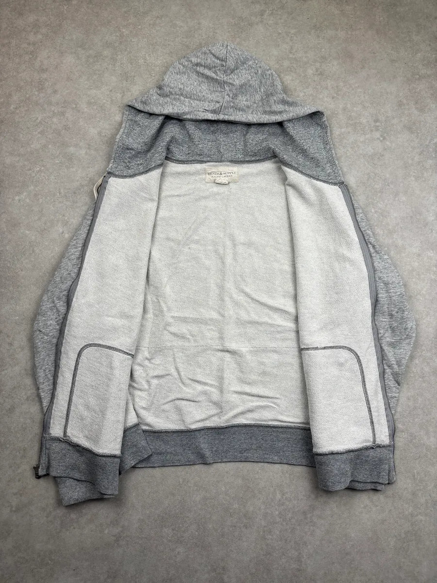 2010s Ralph Lauren Denim & Supply Grey American Flag Zip-Up Hoodie DxlUszAo 3