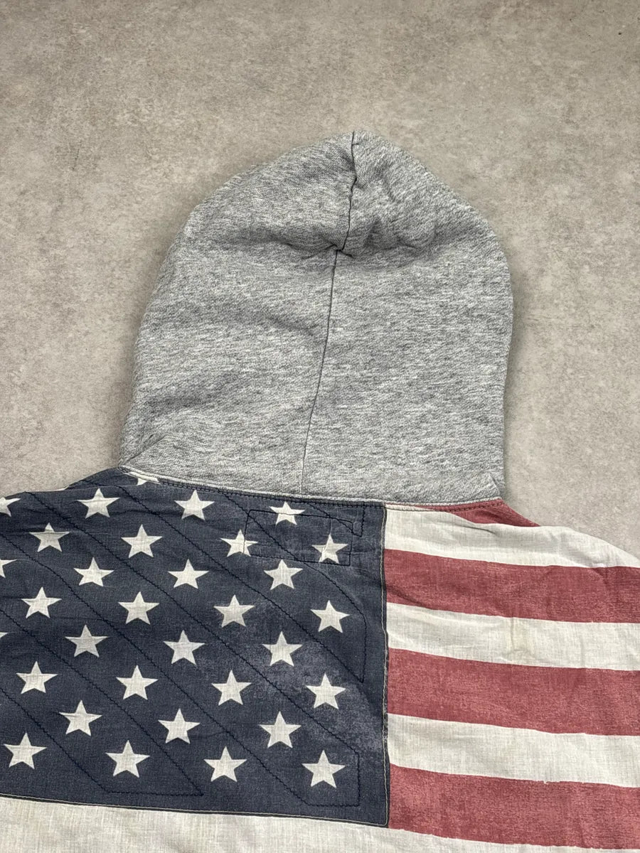 2010s Ralph Lauren Denim & Supply Grey American Flag Zip-Up Hoodie DxlUszAo 5