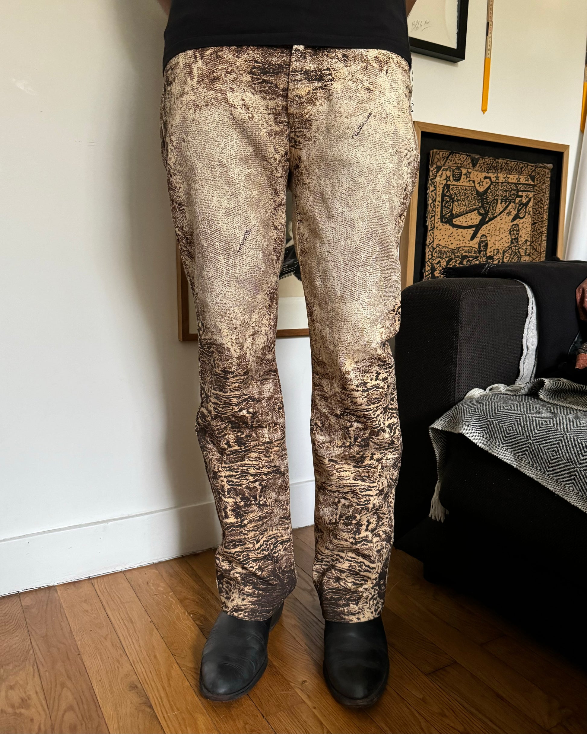 AW2000 Roberto Cavalli Sand Erosion Pants  (S) - 2