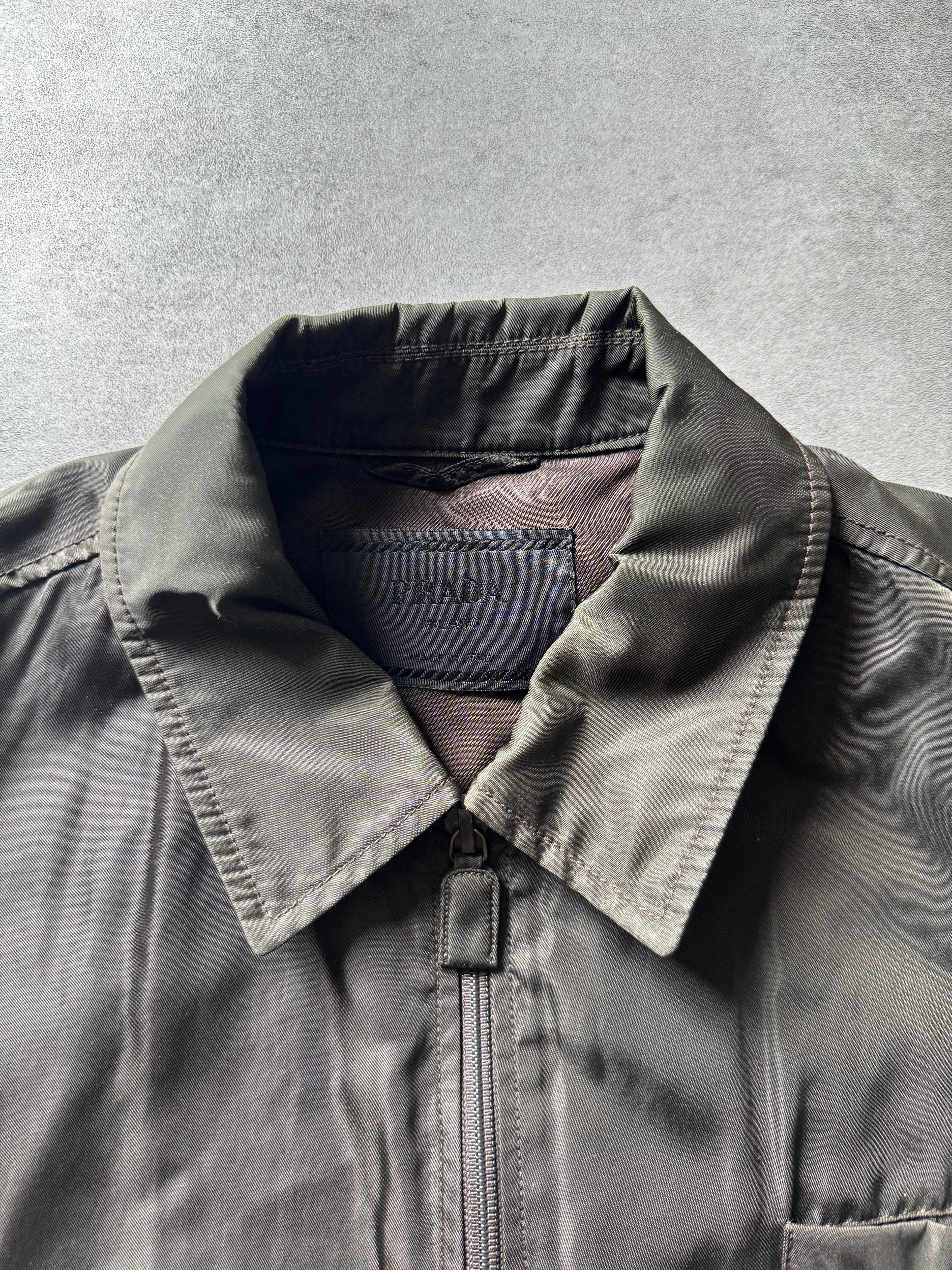 FW1994 Prada Nylon Olive Light Coach Jacket (XL) - 8