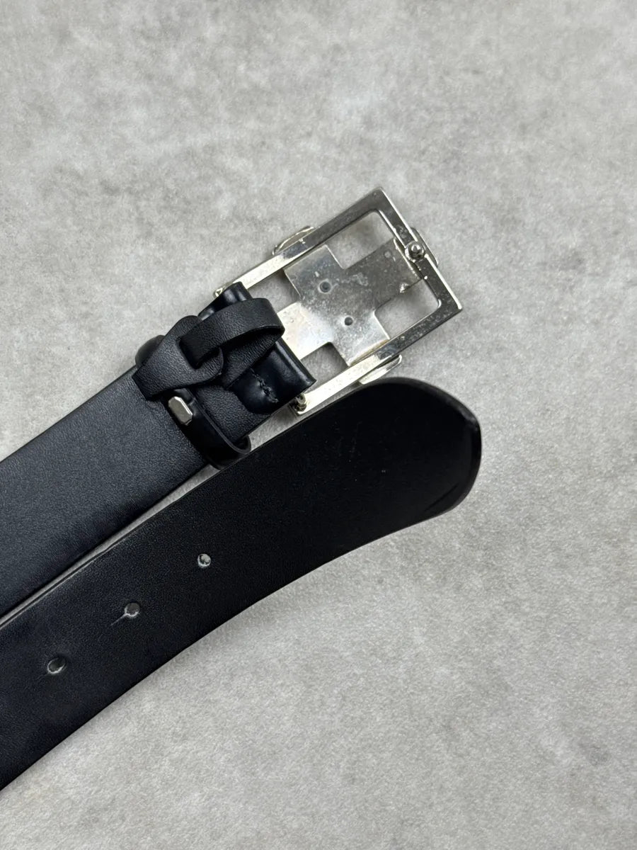 Cesare Paciotti Black Leather Dagger Buckle Belt DzgaWZBF 5