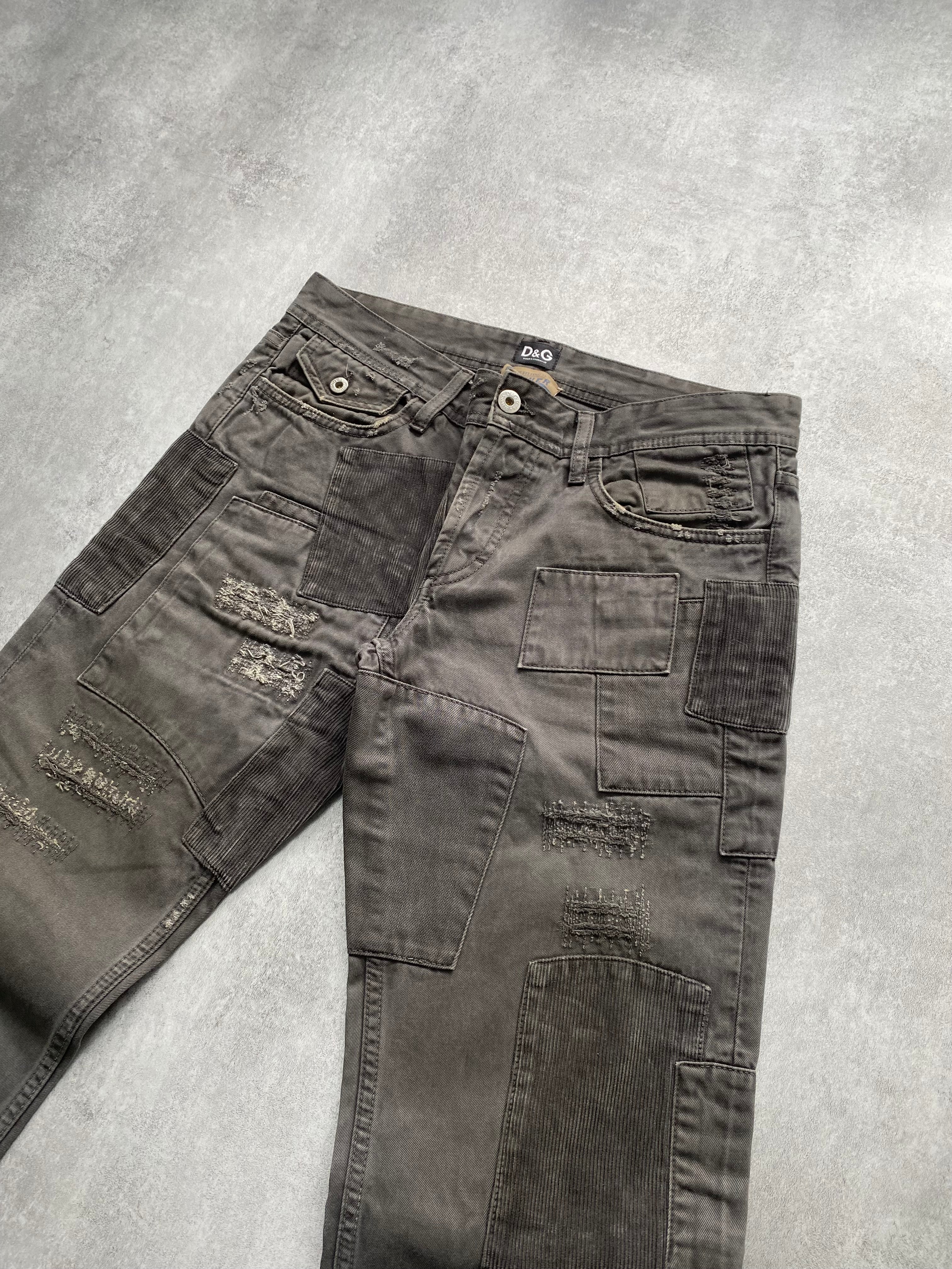 2000s Dolce & Gabbana Patches Grey Denim Jeans (M)