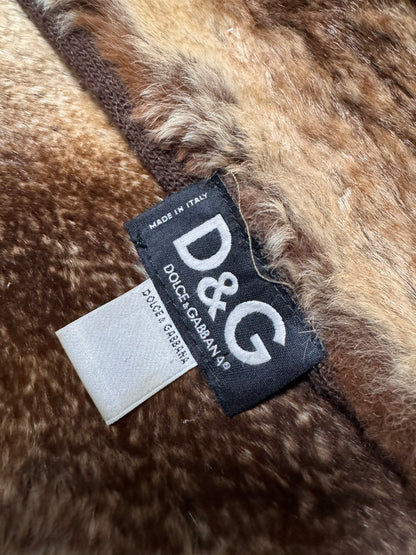 Dolce & Gabbana Faux-Fur Brown Scarf (OS)