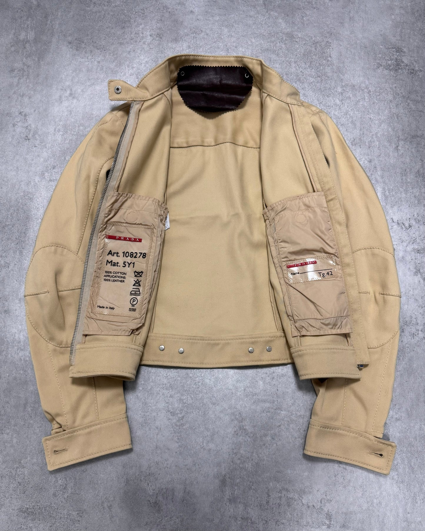 2000s Prada Racer Beige Cotton Jacket (XS)