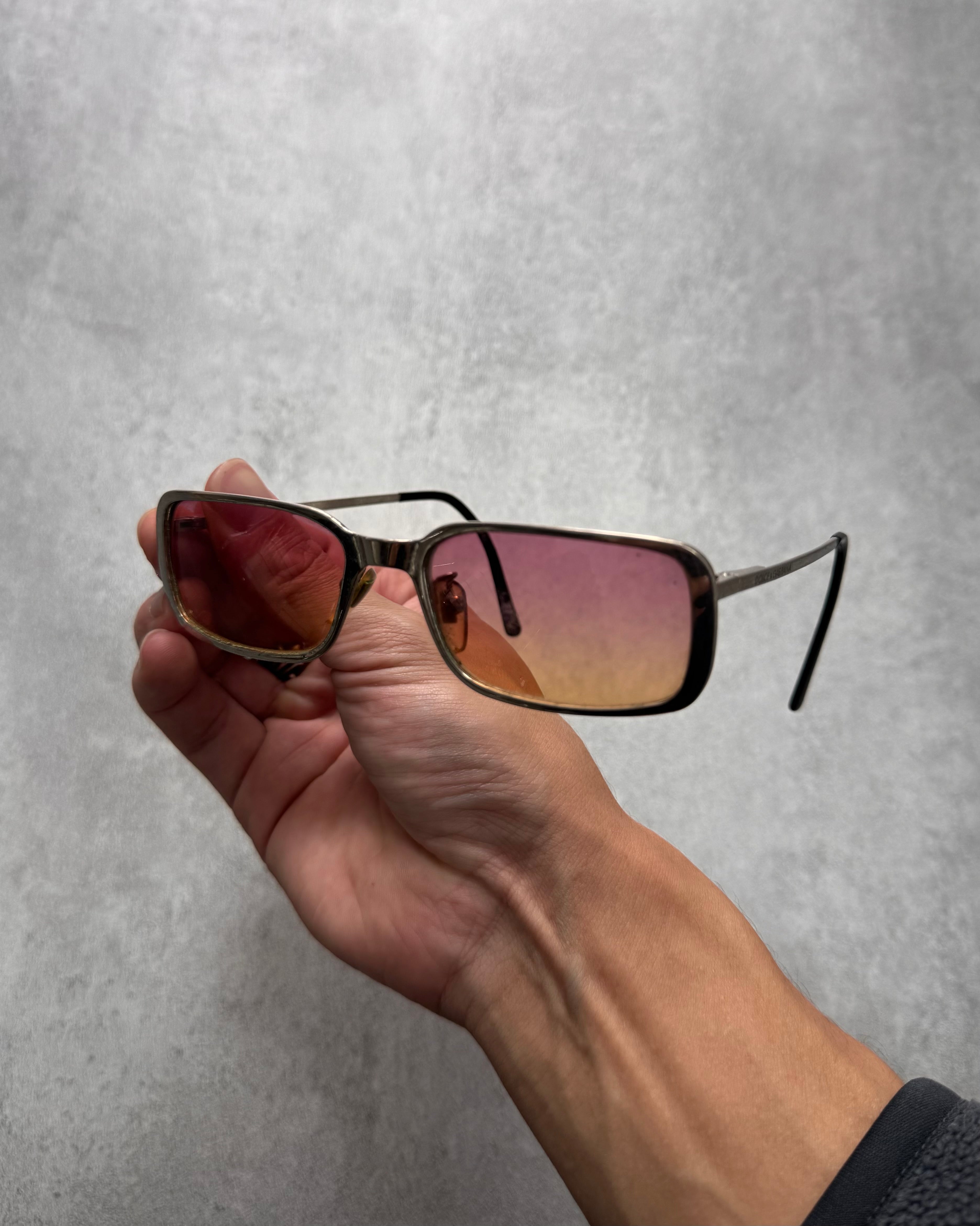 2000s Dolce & Gabbana Sunset Metallic Rectangle Sunglasses