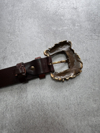 Cavalli Class Molding Buckle Leather Belt (OS)