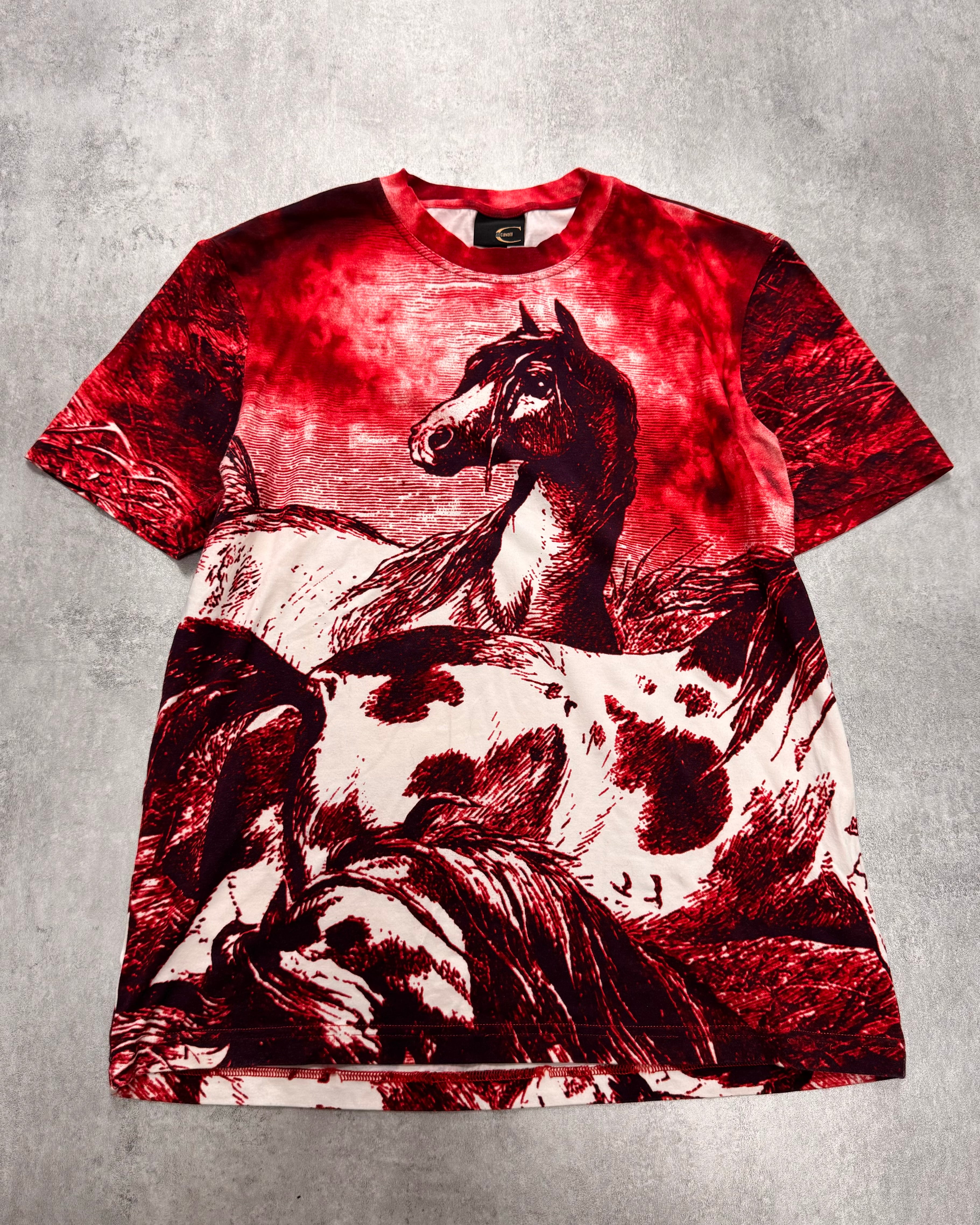 2000s Cavalli Horse Apocalypse Red Tee