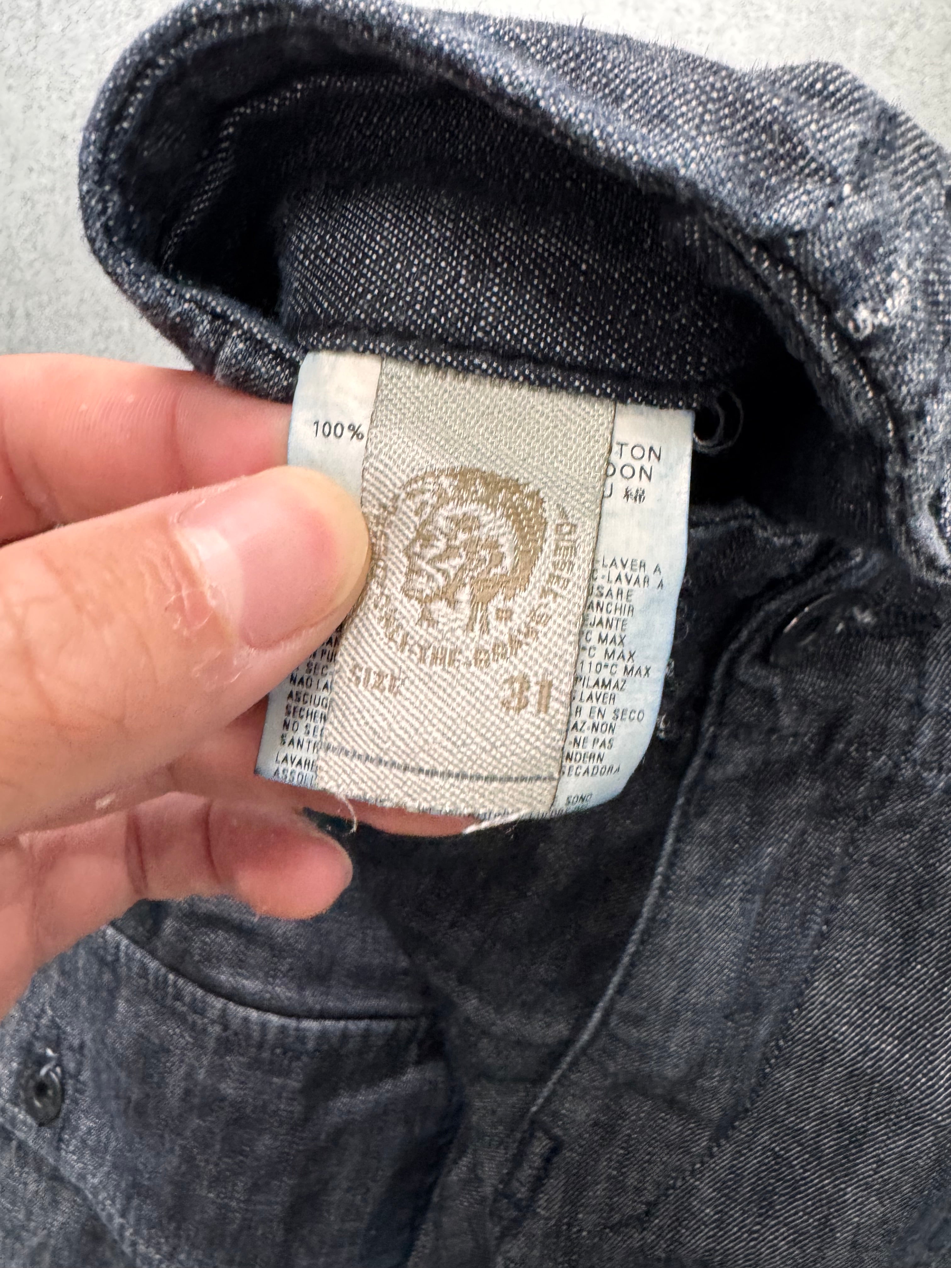 2000s Diesel Cargo Dark Navy Denim Cropped Jeans