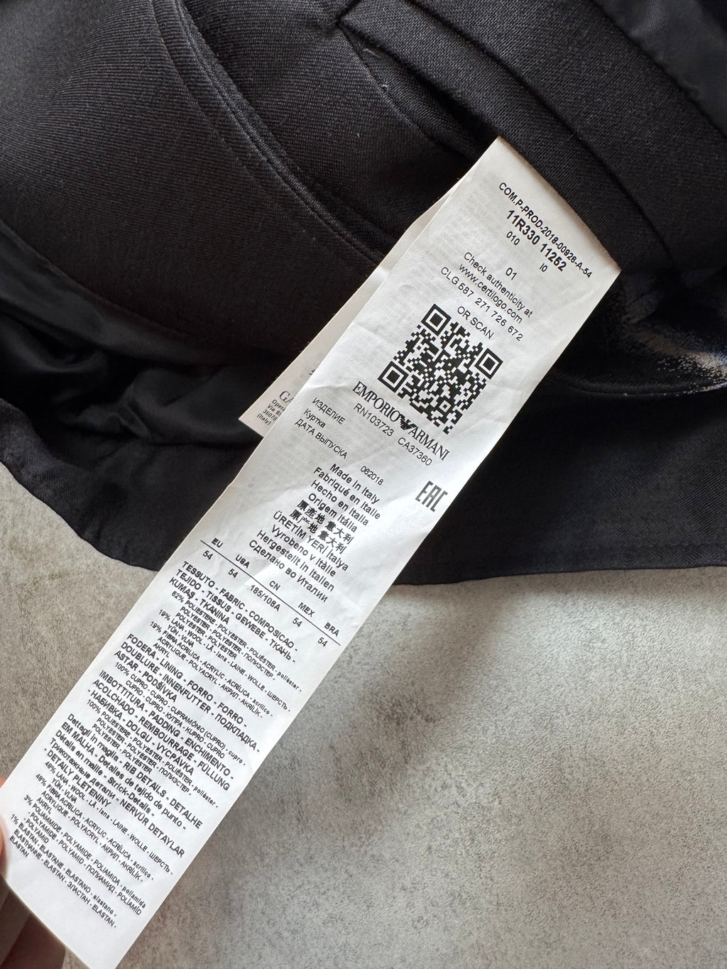 FW2018 Emporio Armani Bicolored Navy Black Bomber