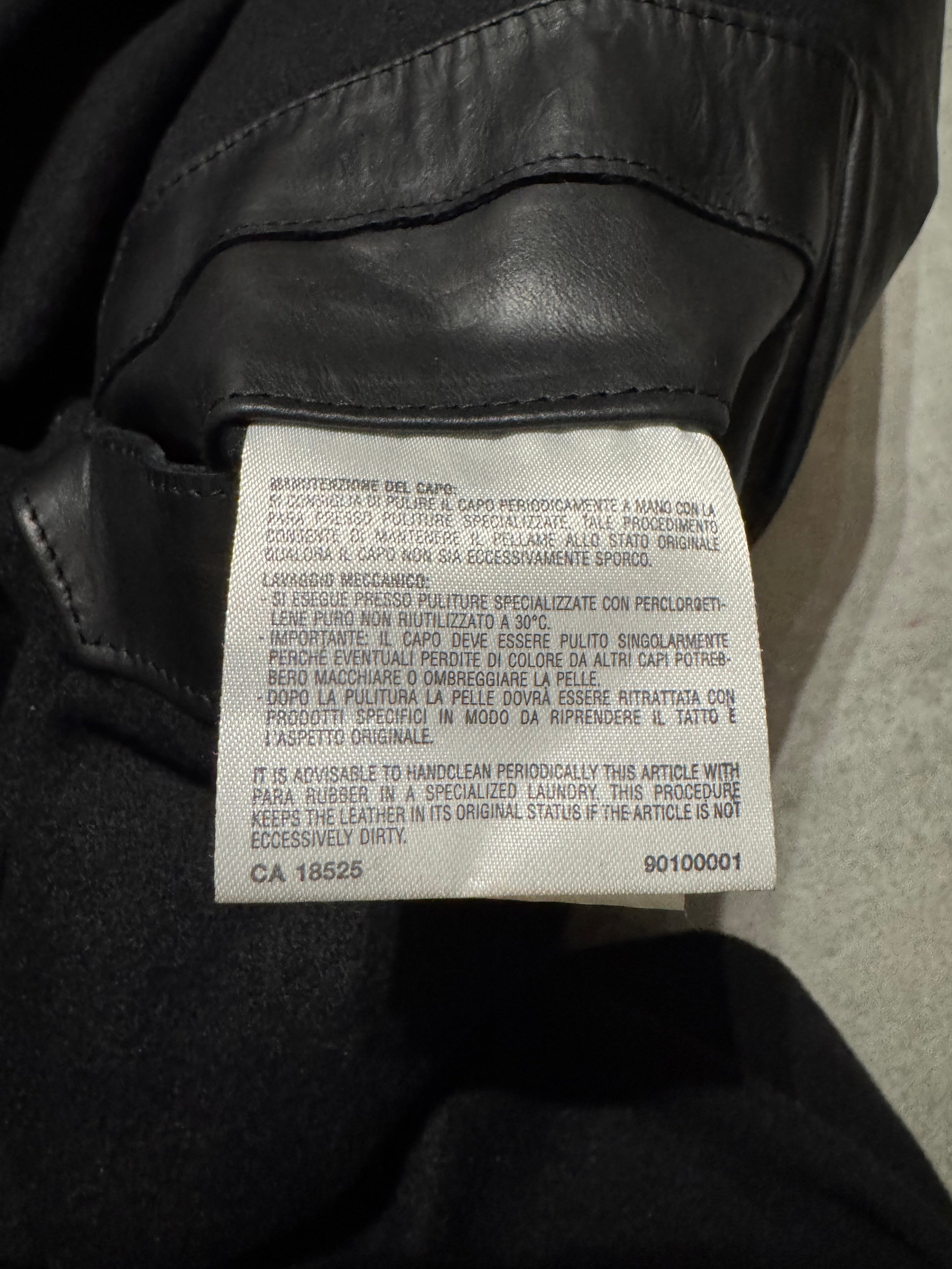 1990s Giorgio Armani Black Leather Jacket (M)