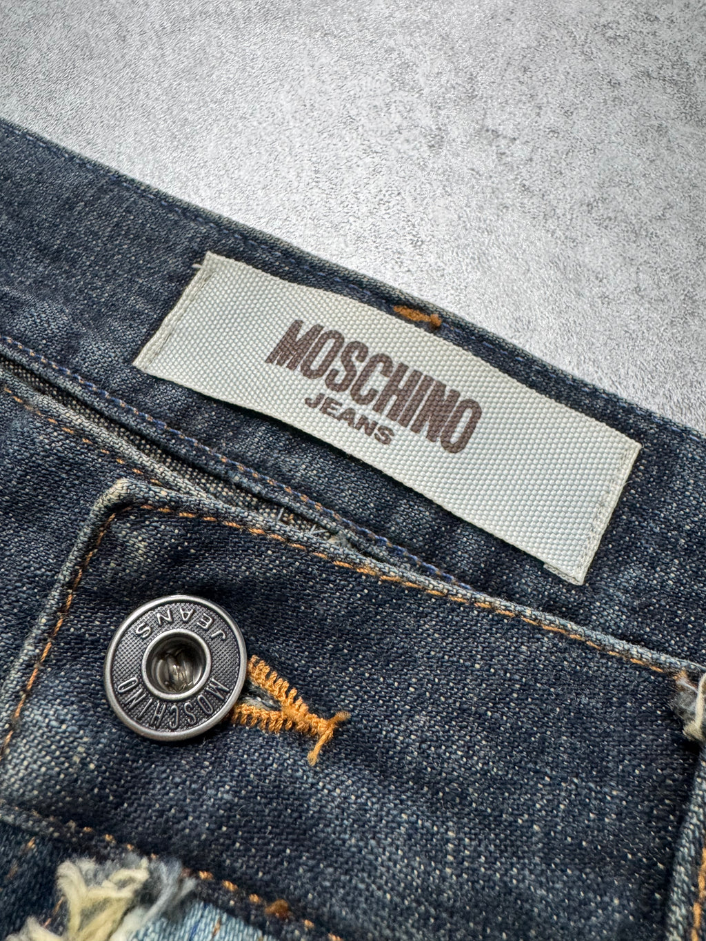 2000s Moschino Layered Faded Denim Jacket & Jeans Set