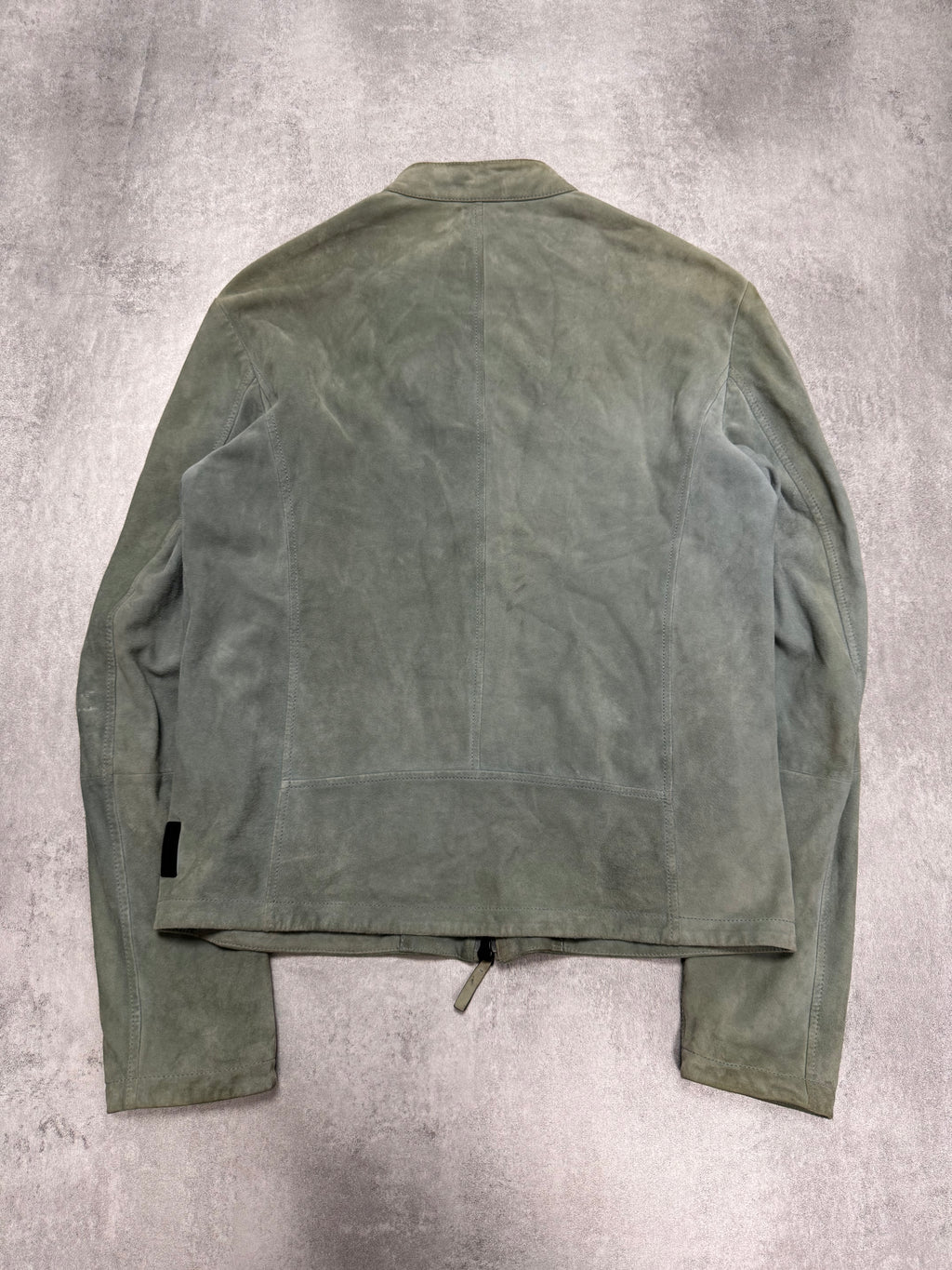SS2019 Emporio Armani Alga Green Suede Leather Jacket