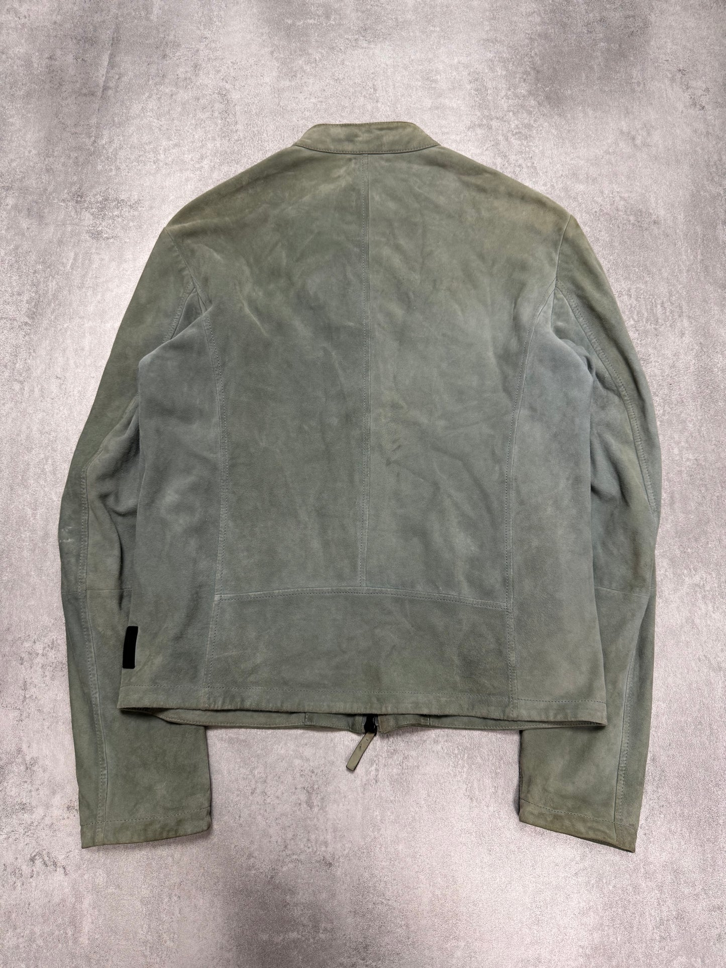 SS2019 Emporio Armani Alga Green Suede Leather Jacket (S)