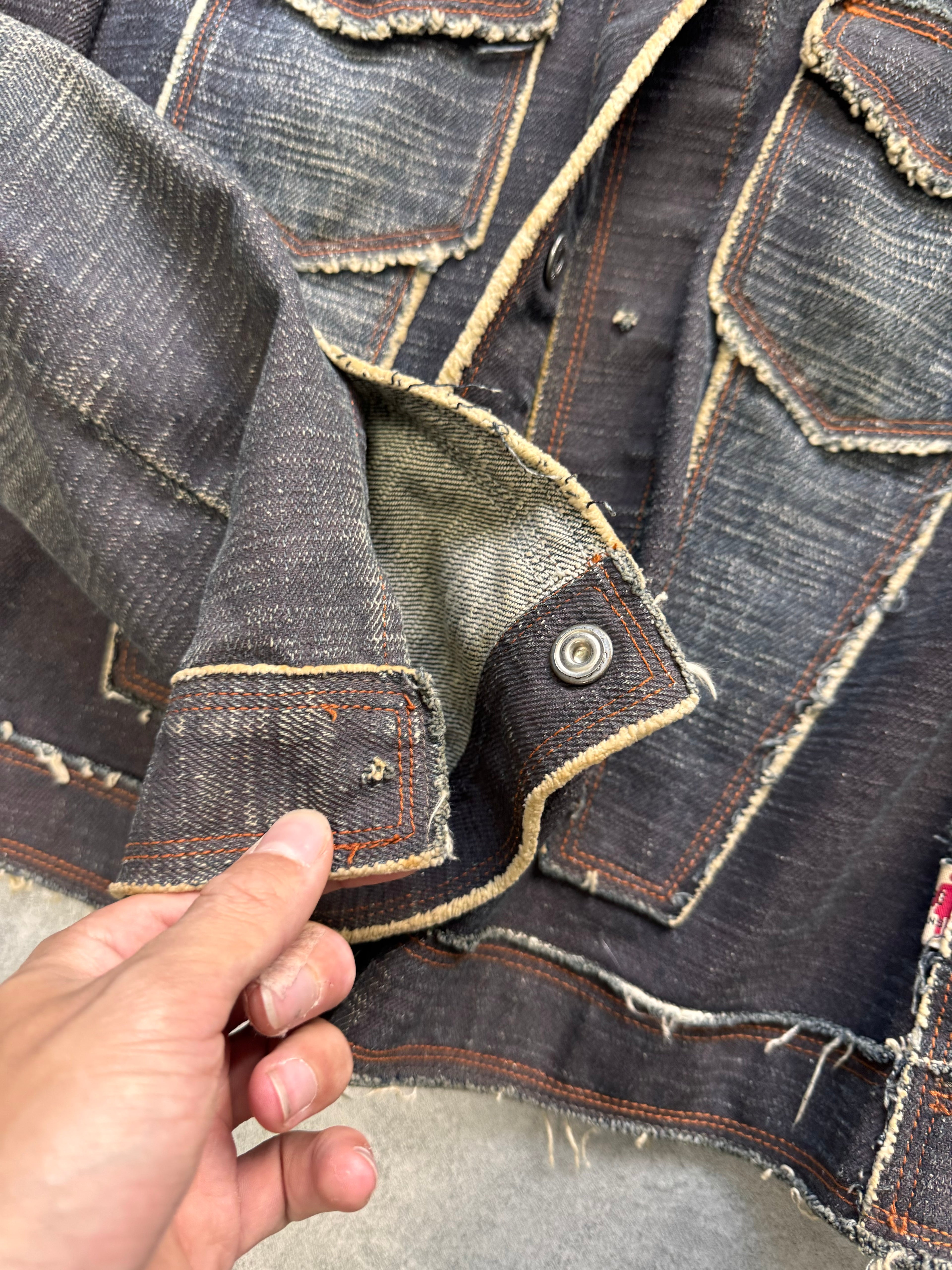 2000s Jean Paul Gaultier Denim Patchwork Jacket & Long Skirt Set