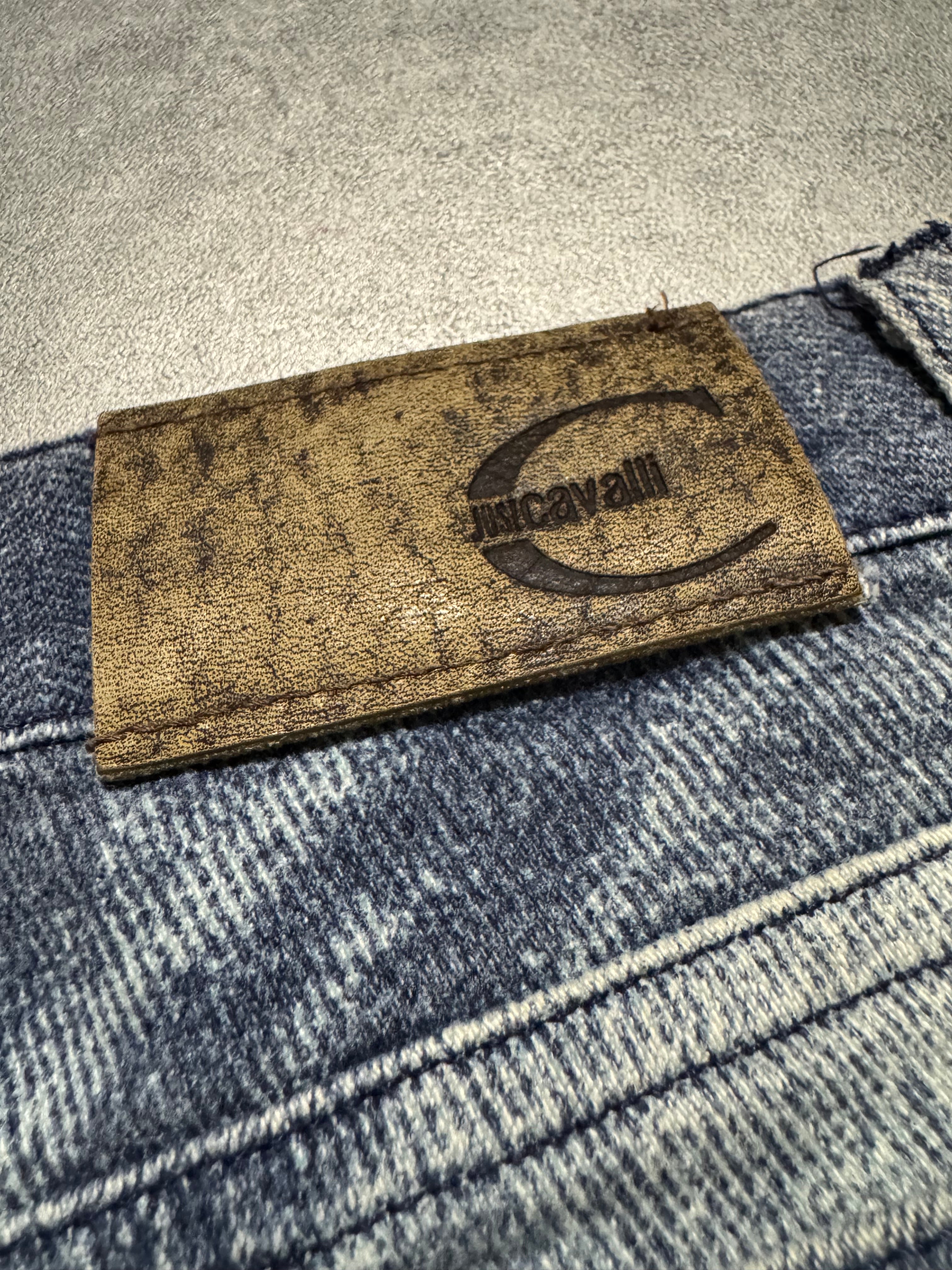 2000s Cavalli Overprint Blue Dyed Pants