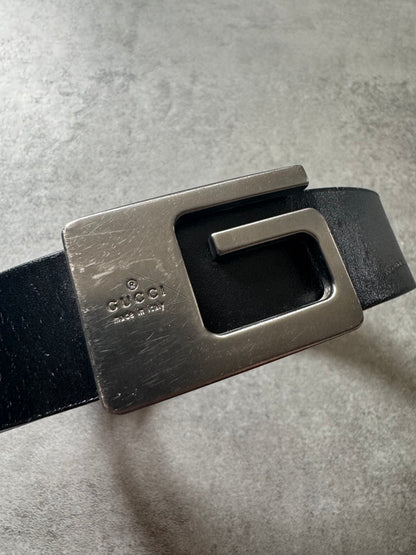 AW2001 Gucci by Tom Ford Black Leather Belt (OS) - 5