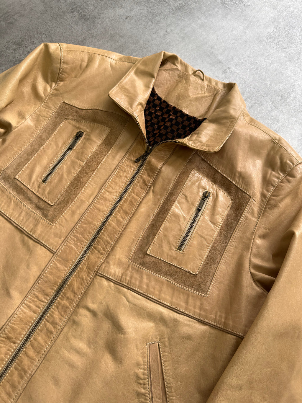 SS2012 Dolce & Gabbana Revolution Sand Leather Jacket