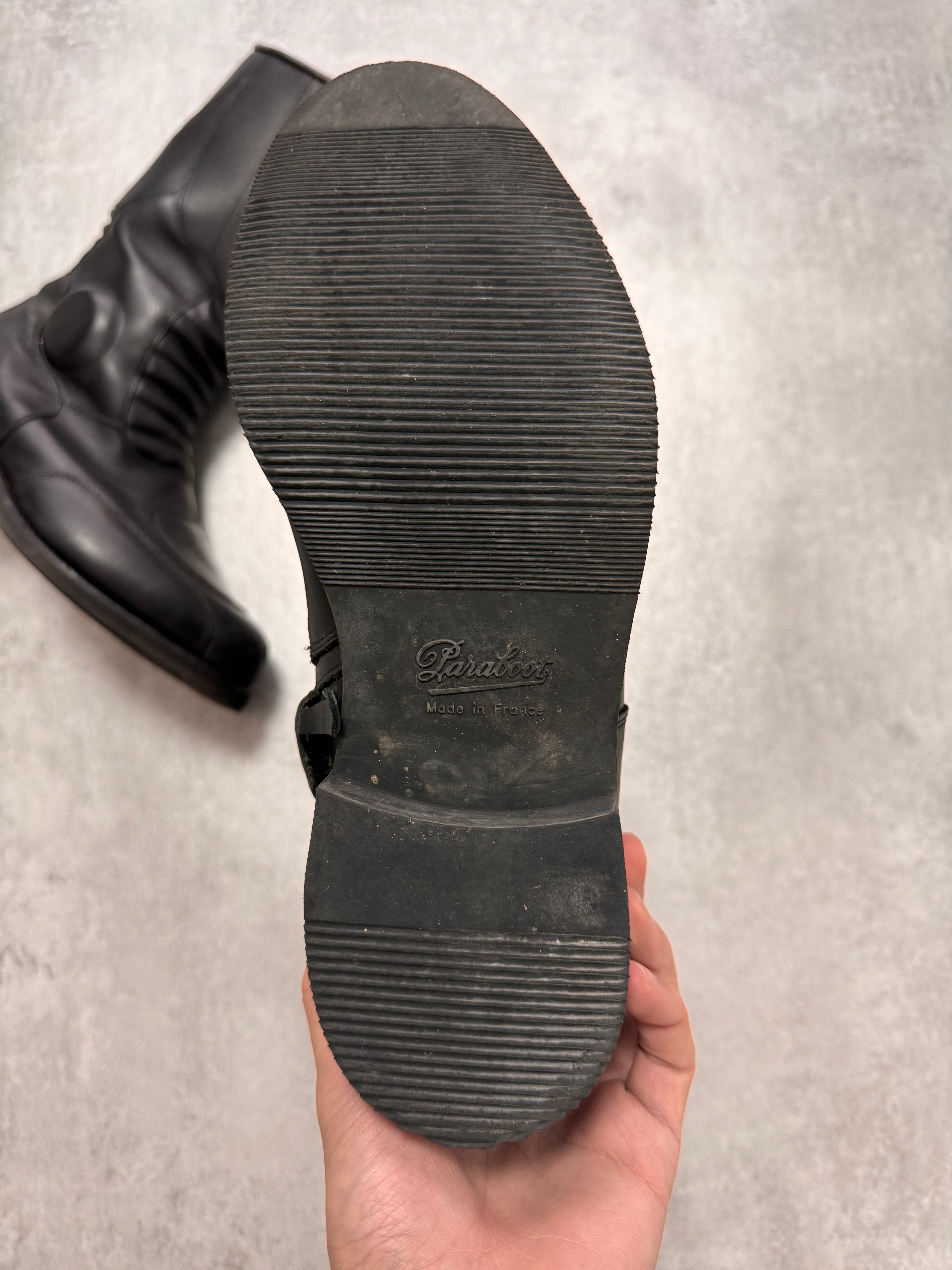 Paraboot プロ モト バイカー 強化レザー ブーツ (42eu/us8,5)