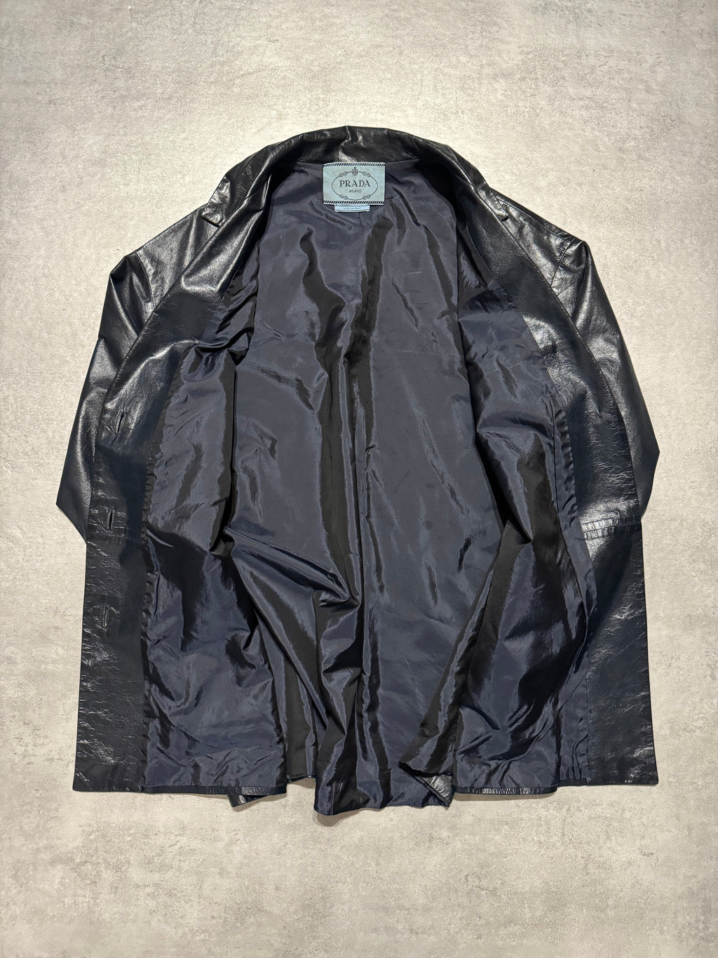 AW1996 Prada Navy Soft Leather Italian Jacket (XS) - 8