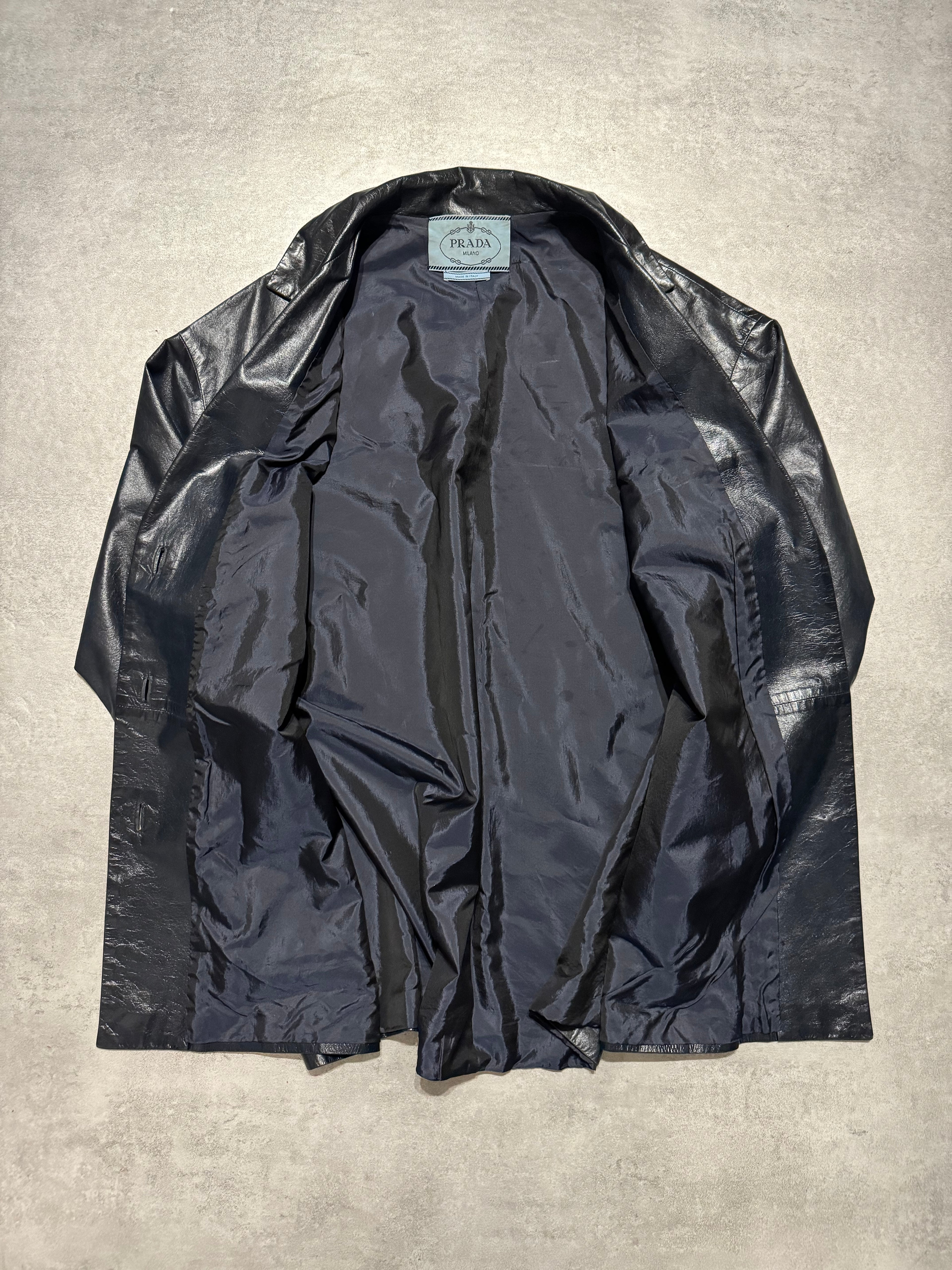 AW1996 Prada Navy Soft Leather Italian Jacket (XS) - 8