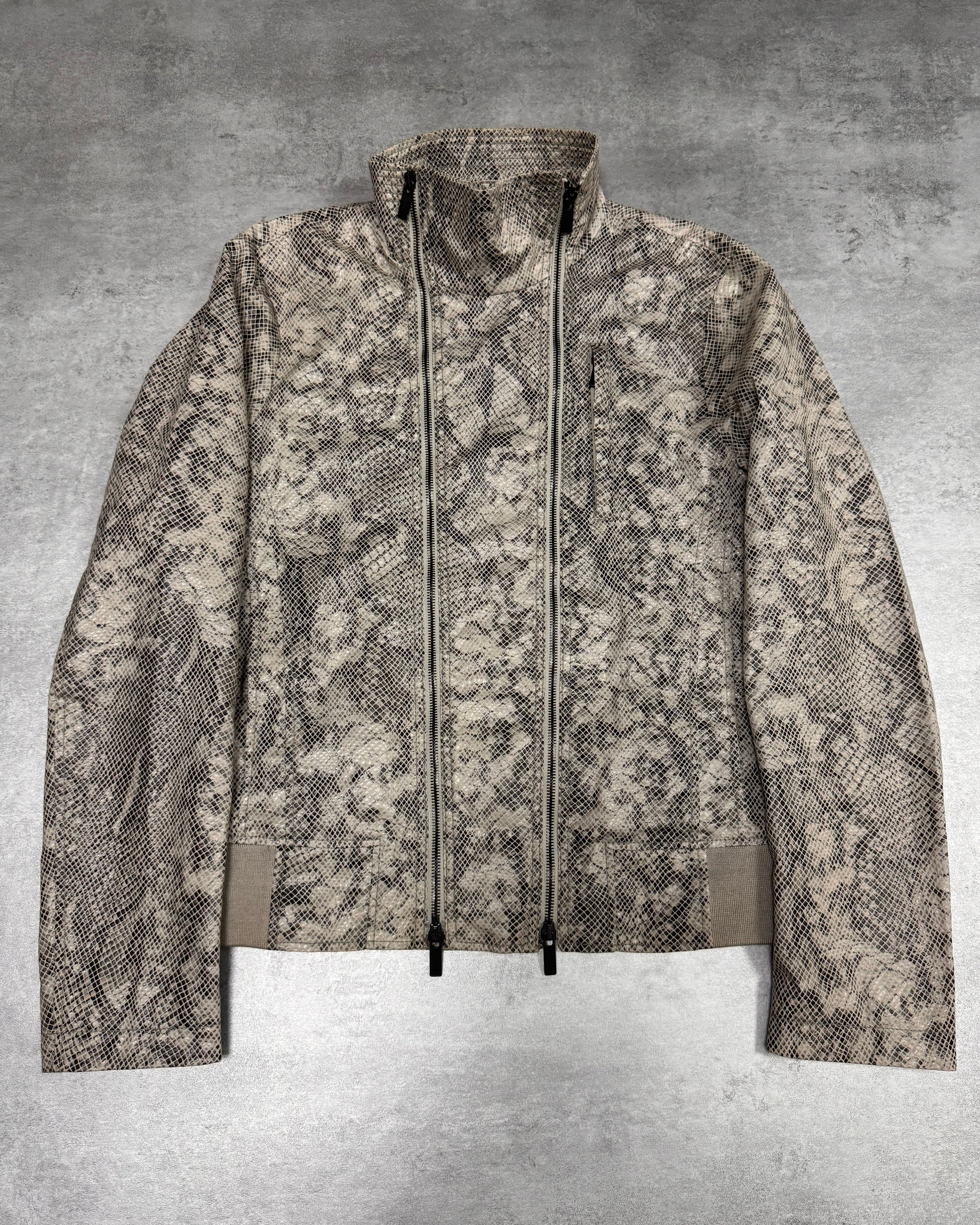 SS2011 Emporio Armani 2-Zip Snake Printed Jacket