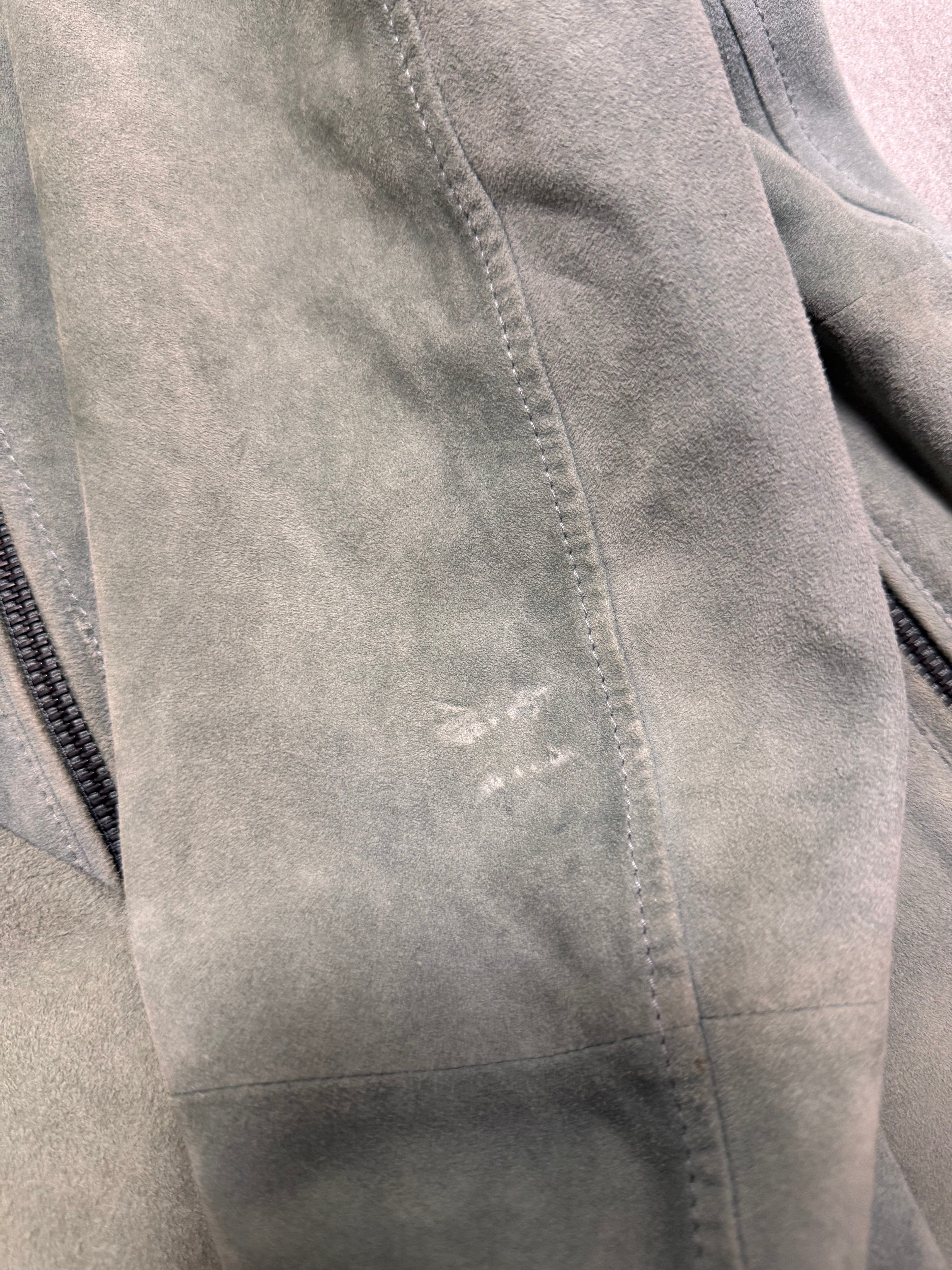 SS2019 Emporio Armani Alga Green Suede Leather Jacket