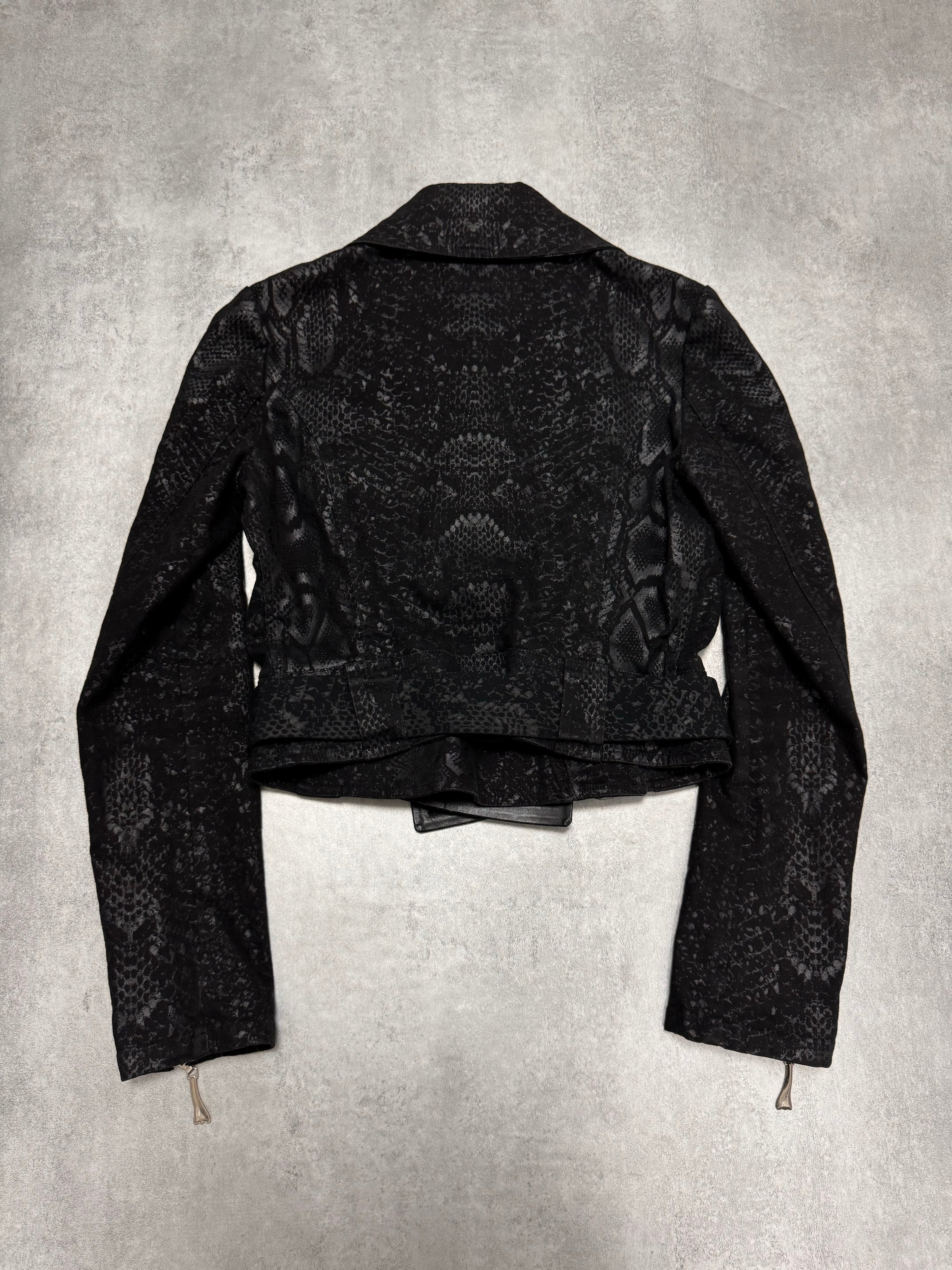 2000s Roberto Cavalli Obscure Python Cropped Jacket