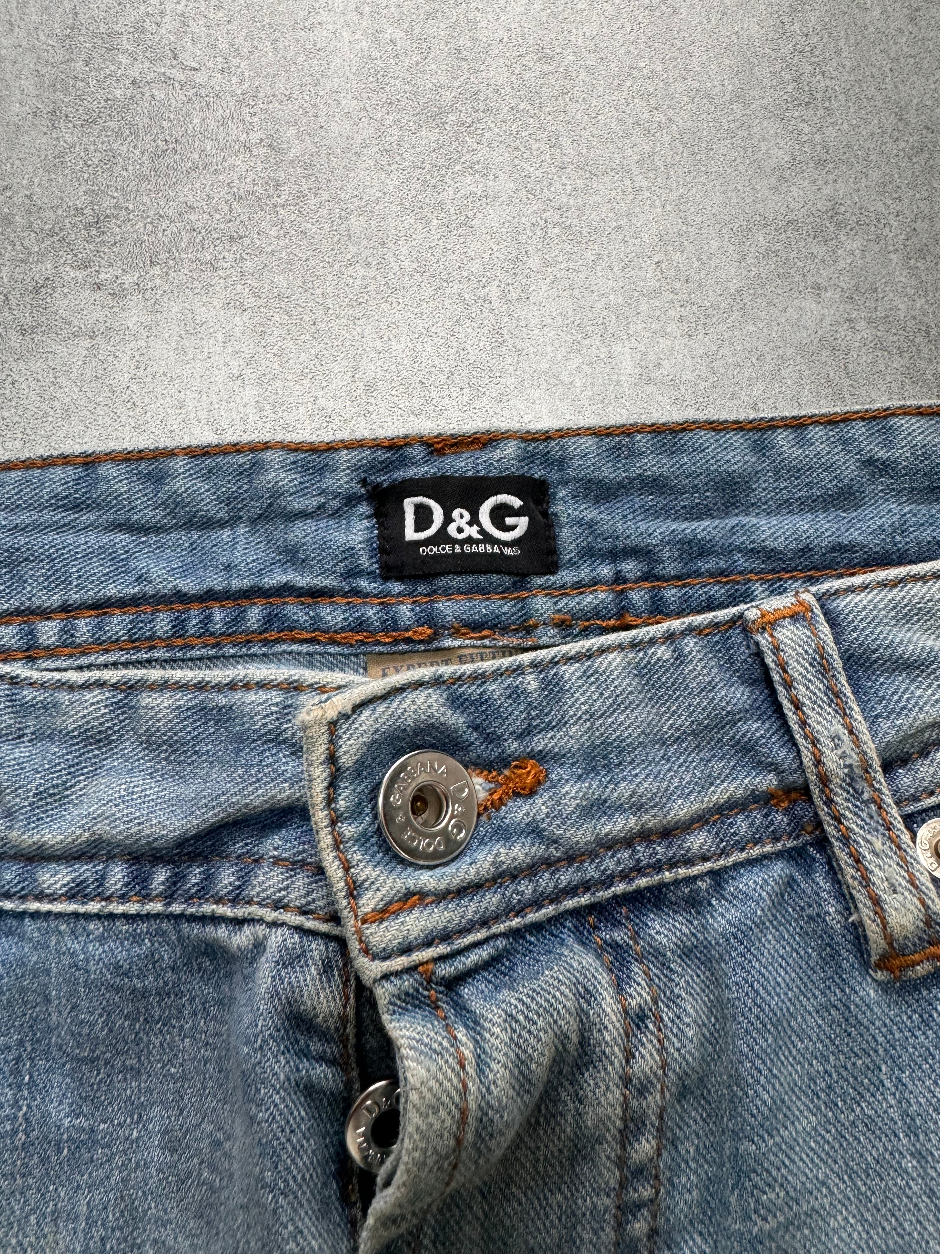 2000s Dolce & Gabbana Patches Blue Denim Jeans