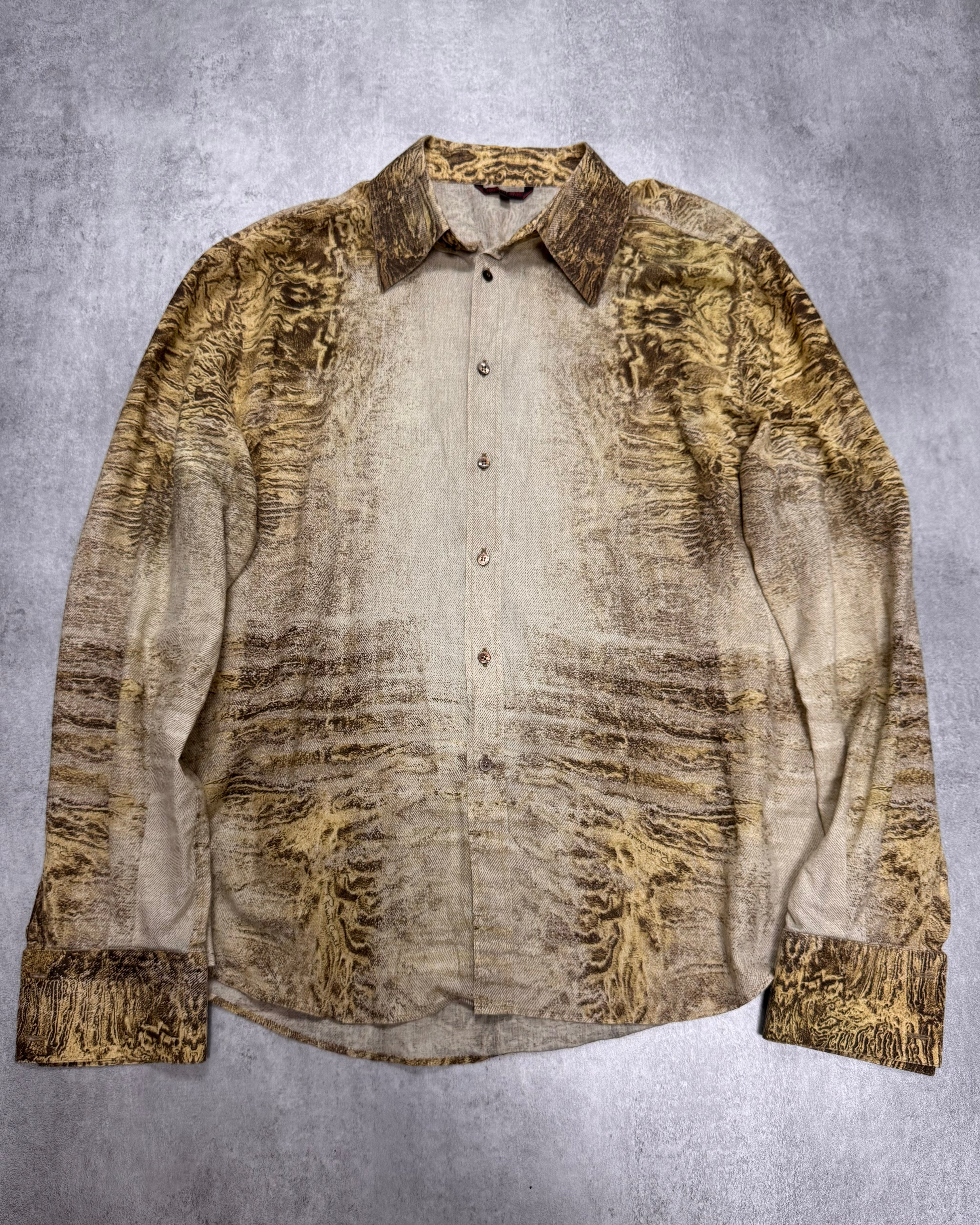 2000s Roberto Cavalli Eroded Earthquake Shirt