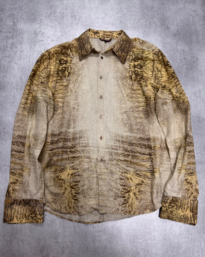 2000s Roberto Cavalli Eroded Earthquake Shirt (L)