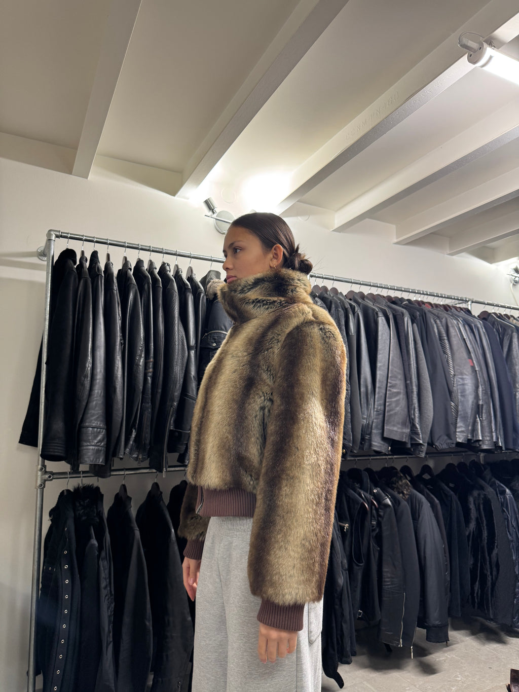 2000s Balmain Fur Beige Cozy Modern Jacket