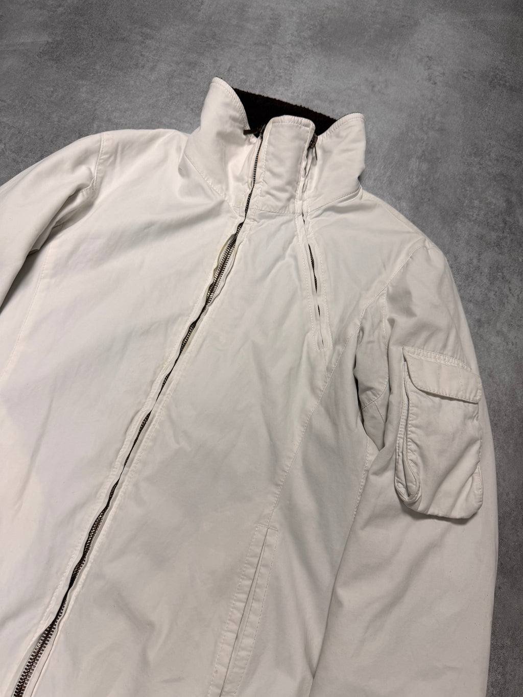 1990s Emporio Armani Snow White Double Zipper Jacket